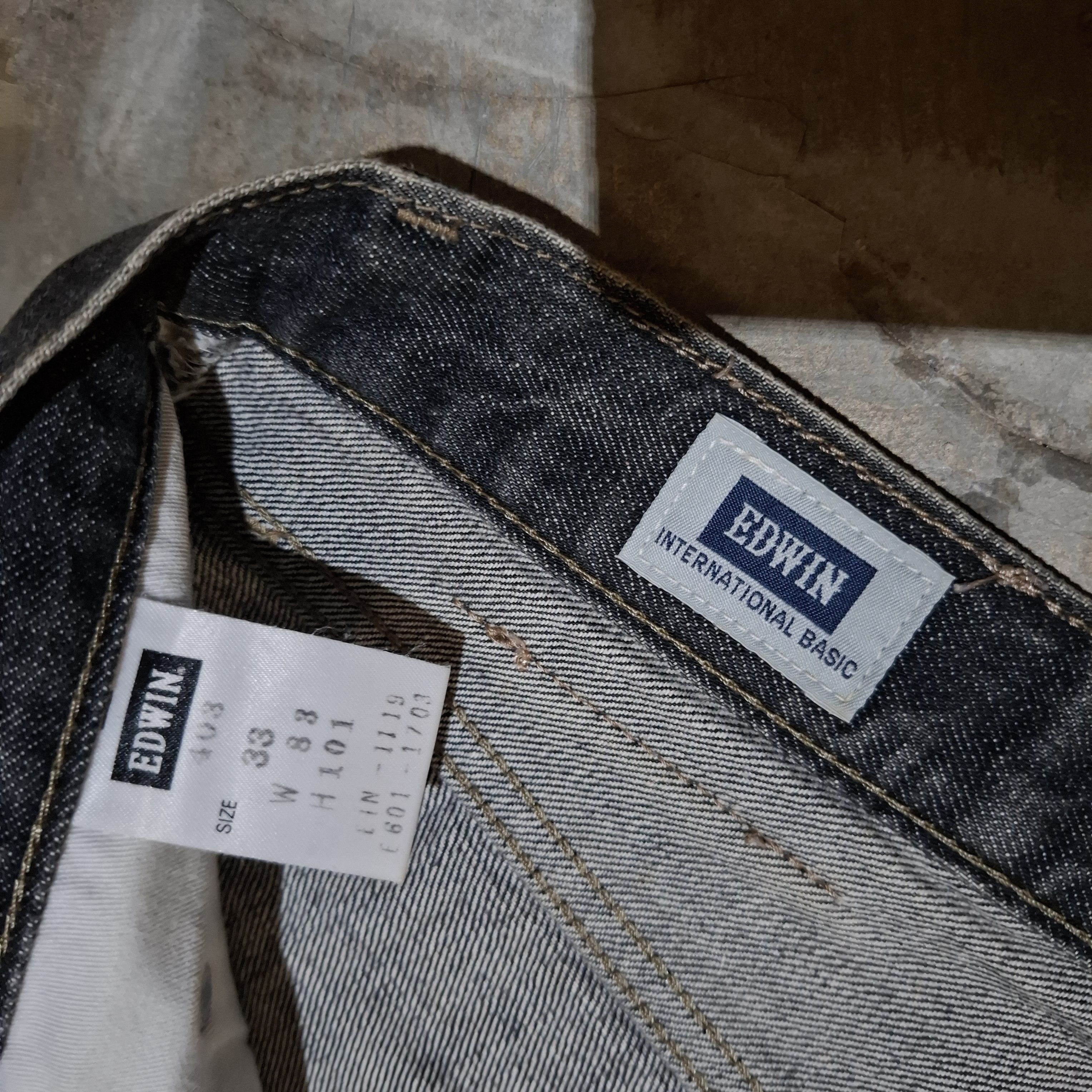 Edwin Vtg Y2k Edwin Japan International Basic 403 Straight Jeans Size US 33 - 7 Thumbnail