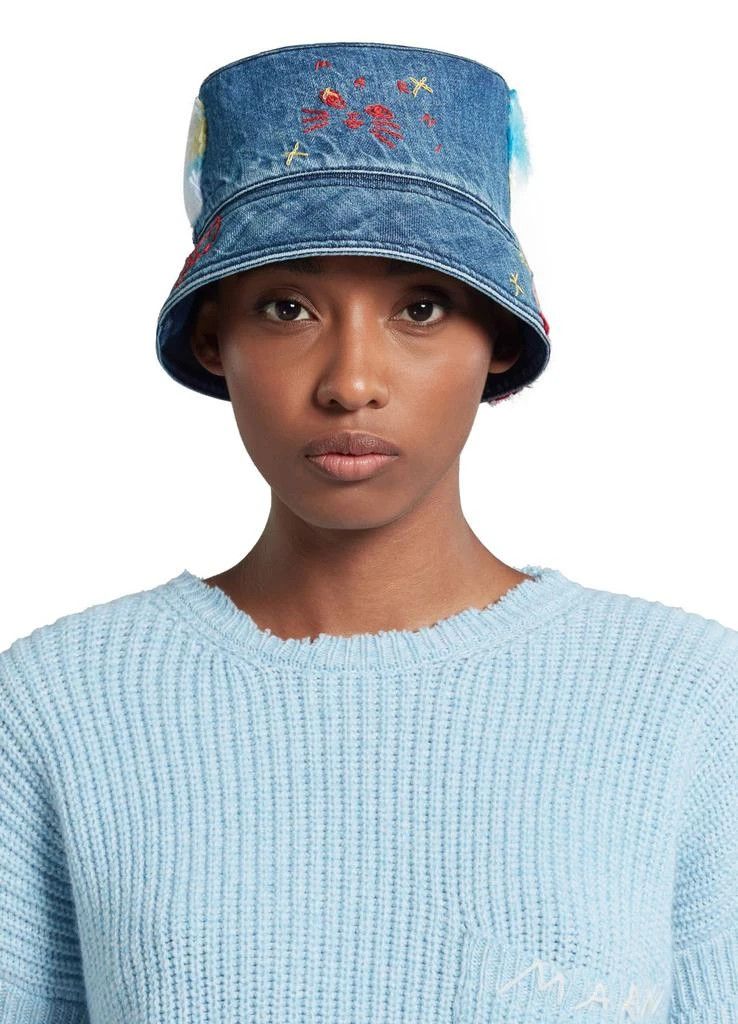 Marni o1w1db10125 Size:OS/Denim Bucket Hat in Iris Blue Size ONE SIZE - 4 Thumbnail