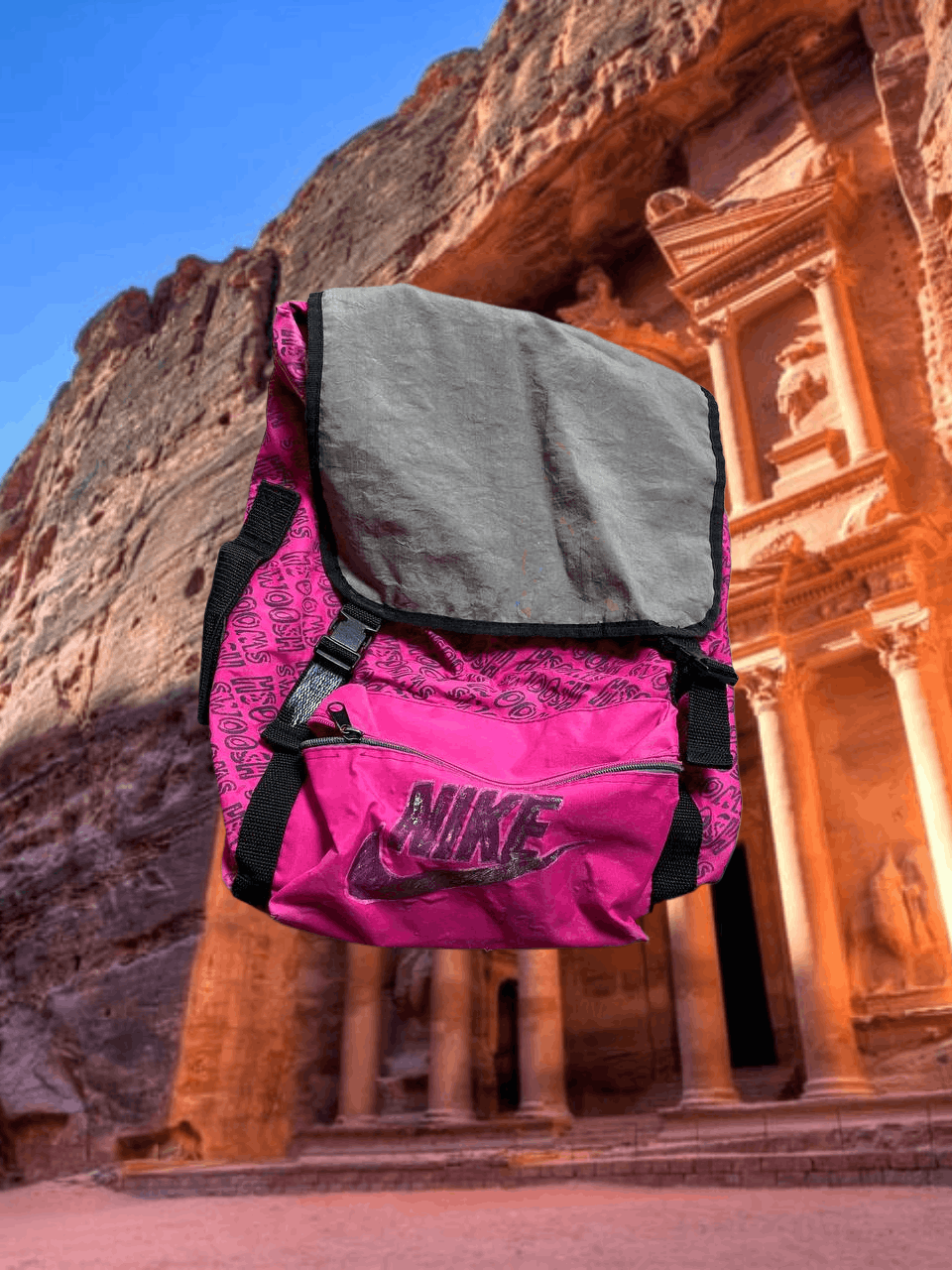 Nike Backpacks big logo Vintage Nike pink print streetwear Y2K Size ONE SIZE - 1 Thumbnail