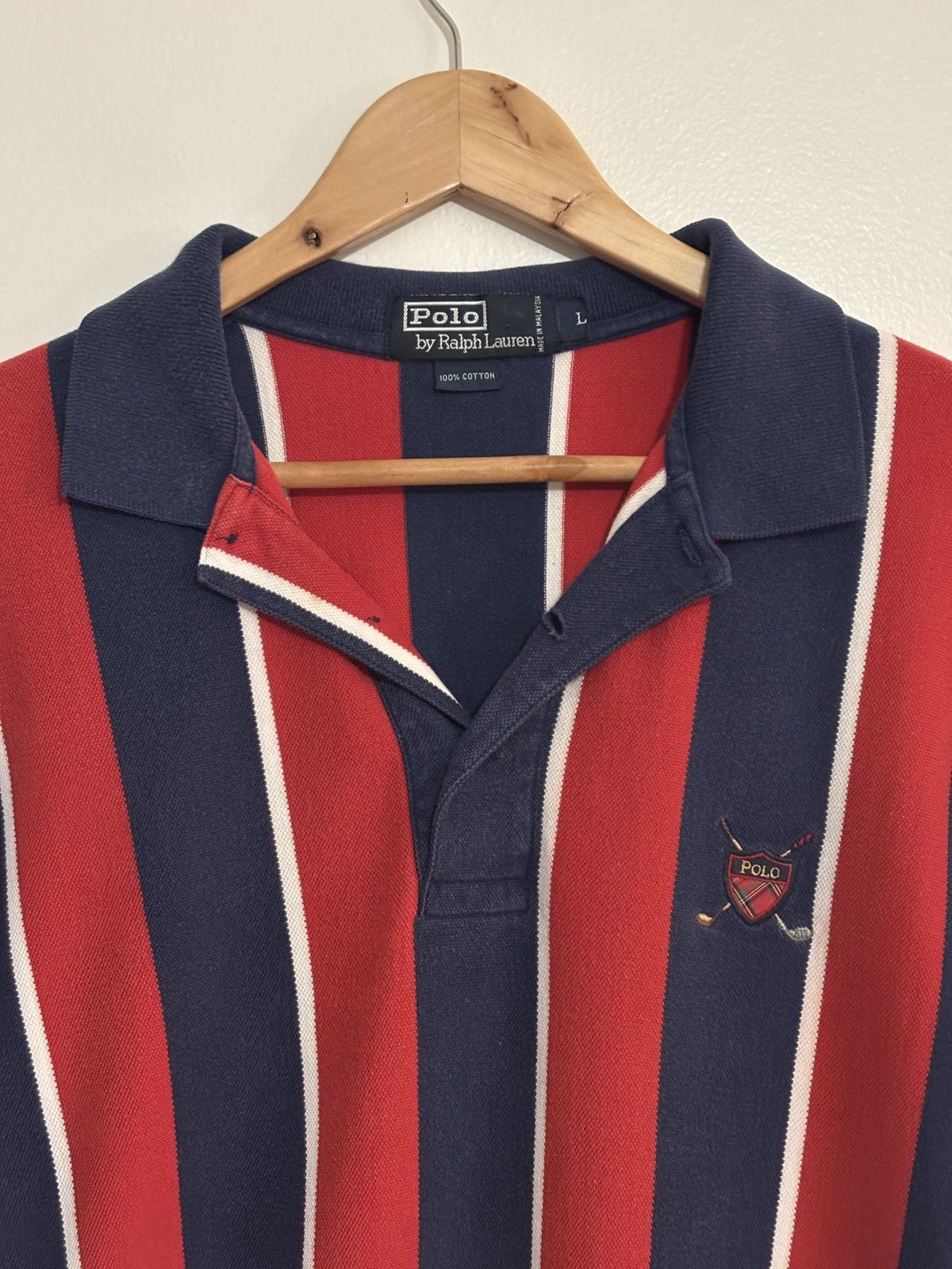Polo Ralph Lauren Polo Ralph Lauren Golf Patch Striped Polo Size US L / EU 52-54 / 3 - 2 Thumbnail