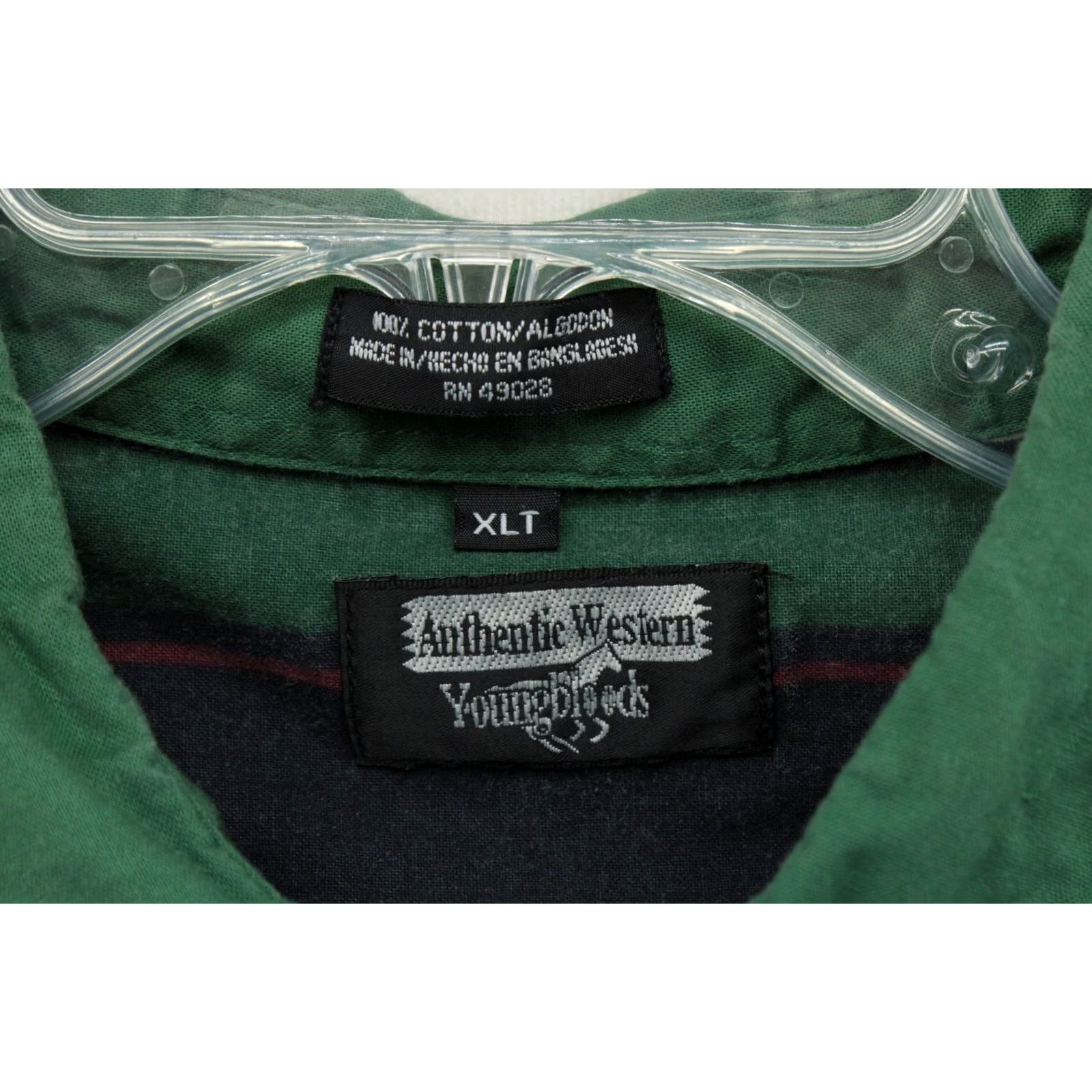 Vintage VTG Youngbloods Authentic Western Shirt Mens XLT Green Pearl-Snap Stripe Cowboy Shirt Size US XL / EU 56 / 4 - 4 Thumbnail