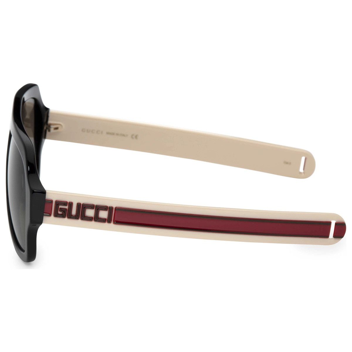 Gucci Gucci GG0255S 001 Black Ivory Square Sunglasses 59mm Size ONE SIZE - 2 Thumbnail