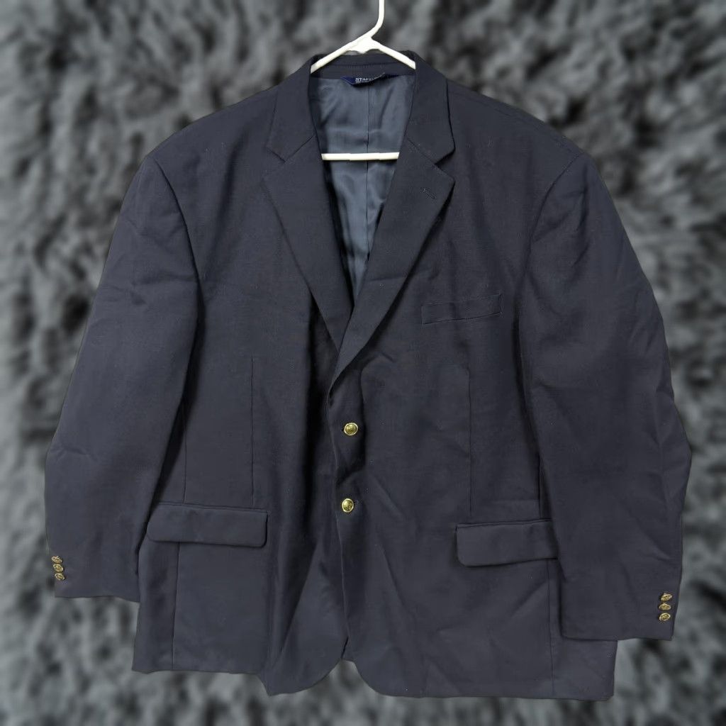 Stafford Stafford Blazer Mens 52R Blue Button Single-Breasted Formal Vintage? No Size 52R - 1 Thumbnail
