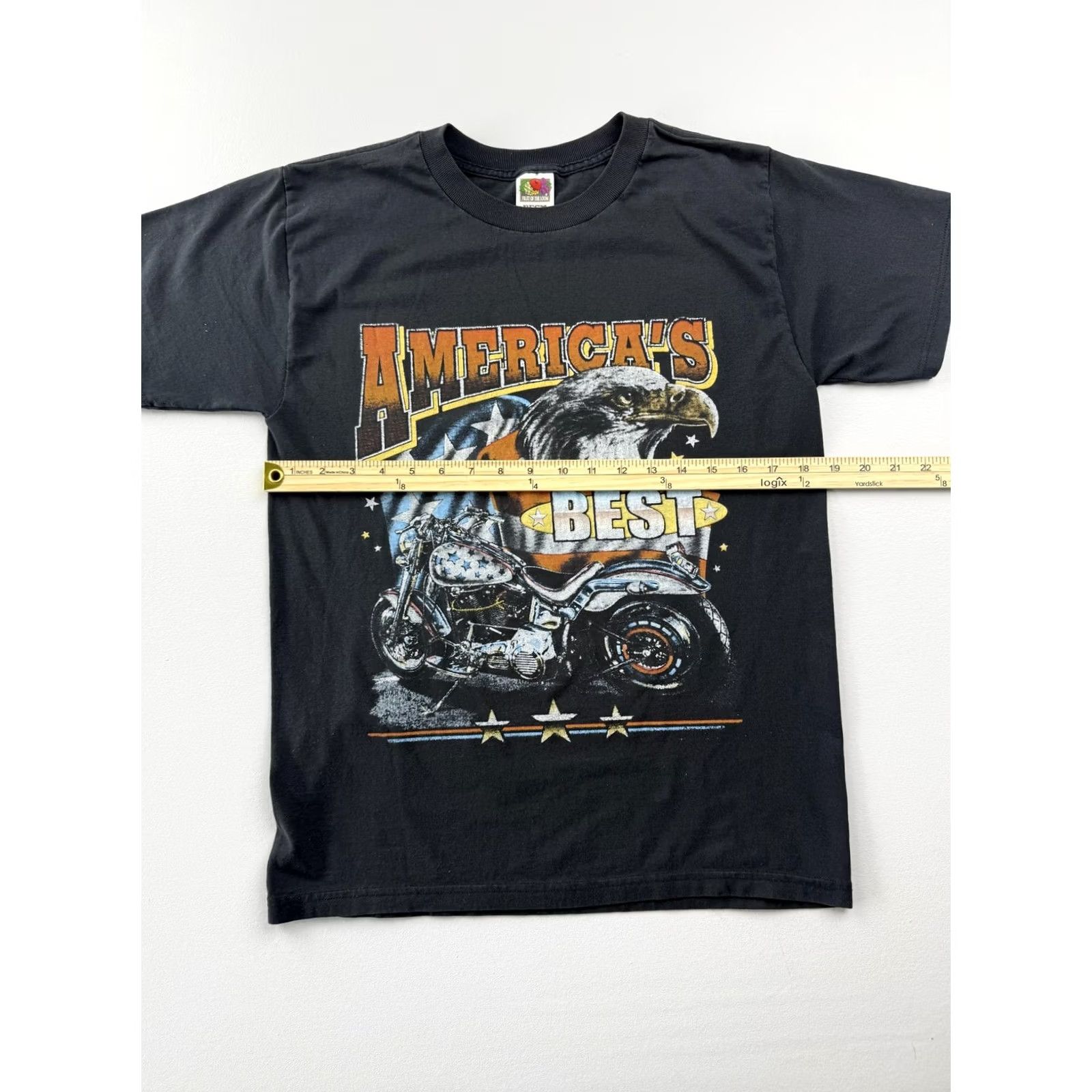Fruit Of The Loom Fruit Of The Loom Shirt Mens M Black America’s Eagle Wolf Graphic Tee Biker USA Patriot Size US M / EU 48-50 / 2 - 5 Thumbnail