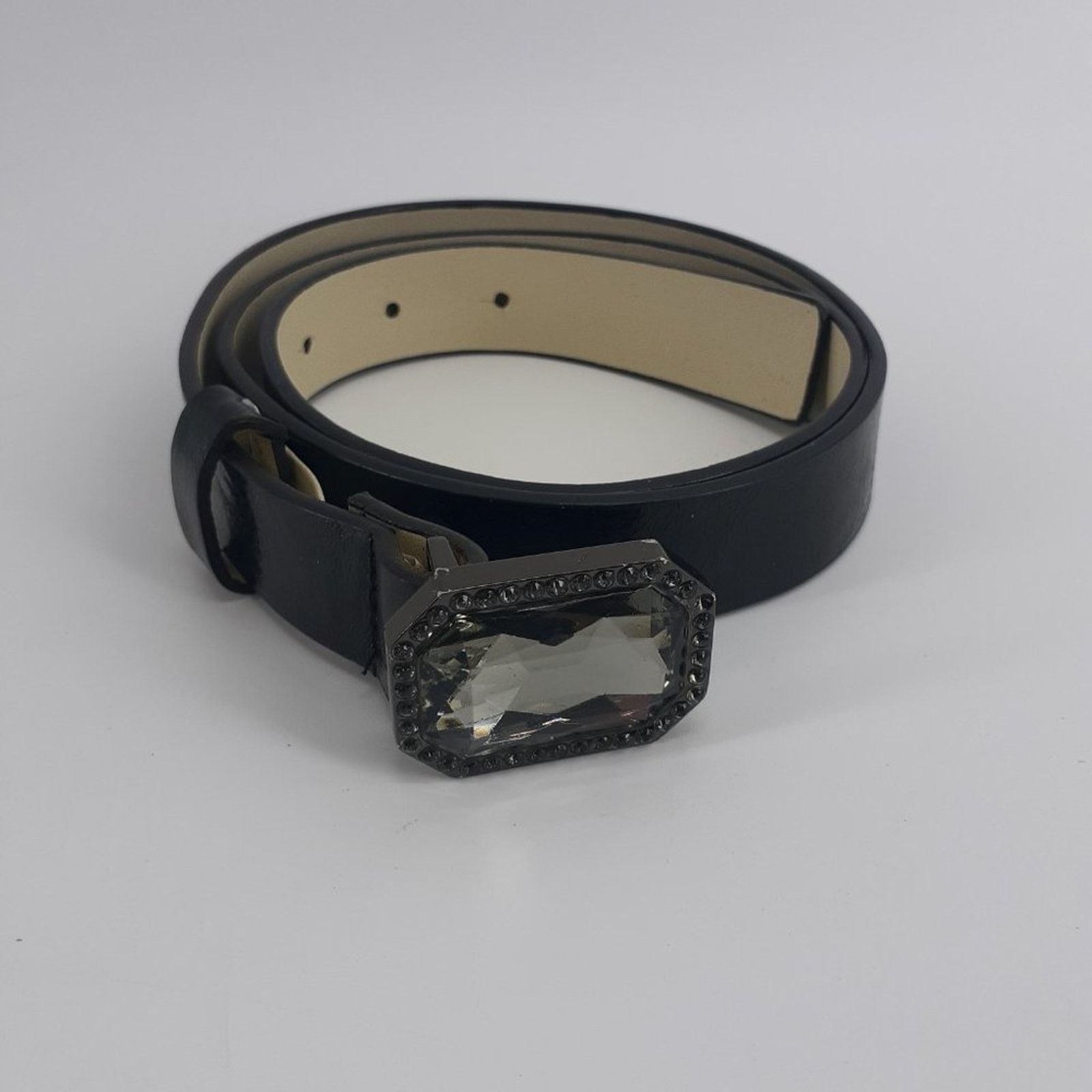 Other Women's Faux Leather black Large Rhinestone buckle Fashion Size ONE SIZE - 6 Thumbnail