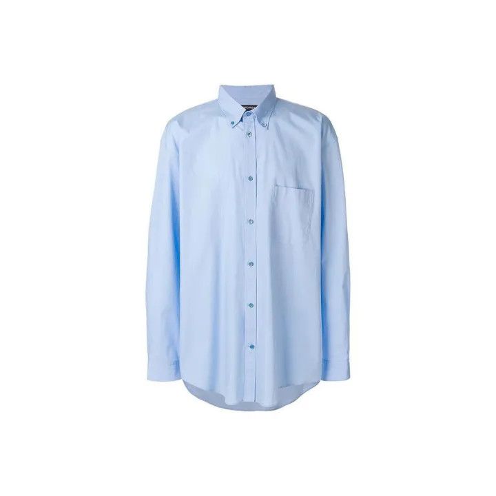 Balenciaga Balenciaga Blue Casual Long Sleeve Shirt Size US M / EU 48-50 / 2 - 1 Thumbnail