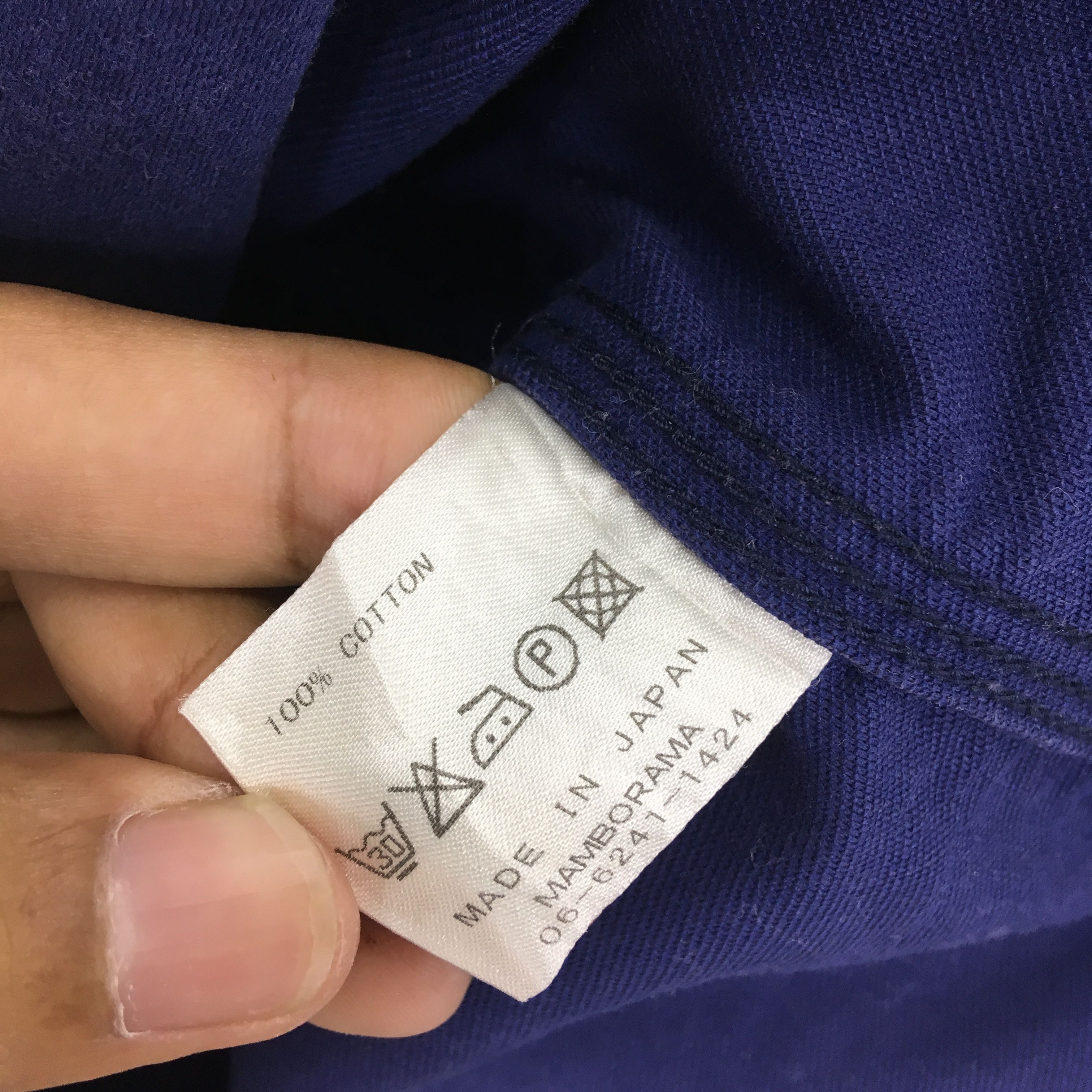 Japanese Brand Vintage 90s Cotton Frenchwork Sanforized Indigo Blue Japan Size US M / EU 48-50 / 2 - 9 Thumbnail