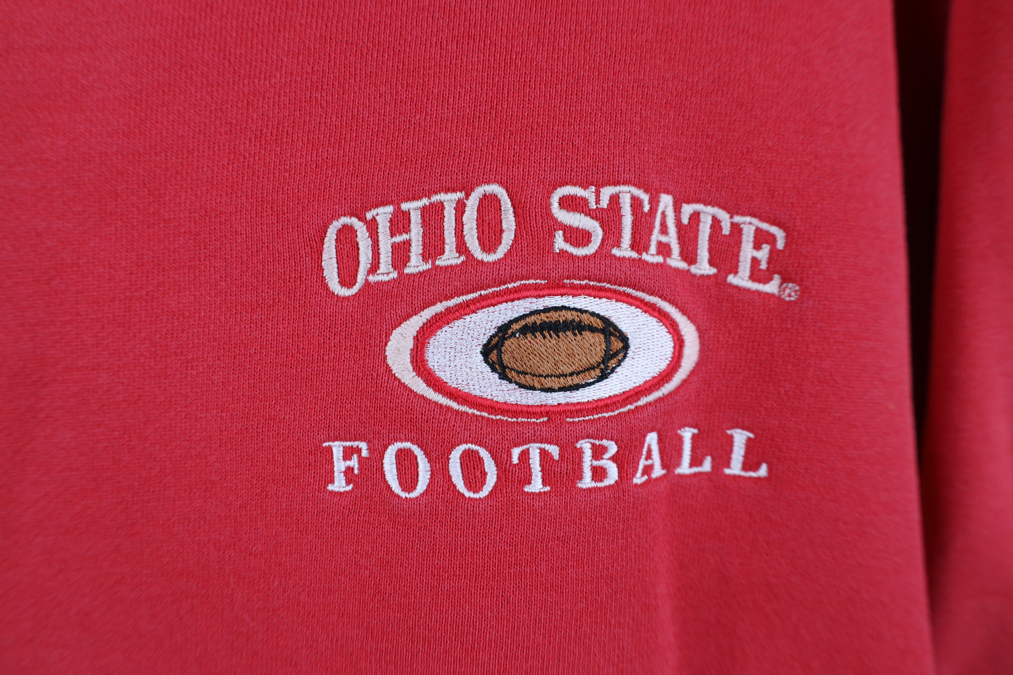 Vintage Vintage 90s Ohio State University Football Sweatshirt Red Size US L / EU 52-54 / 3 - 4 Thumbnail