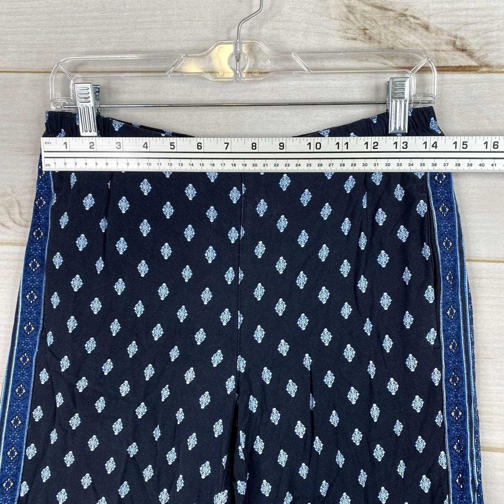 J. Jill J. Jill Pants Womens XS Blue Printed Bohemian Pull-On Elastic Waist Rayon Size 26" / US 2 / IT 38 - 3 Thumbnail