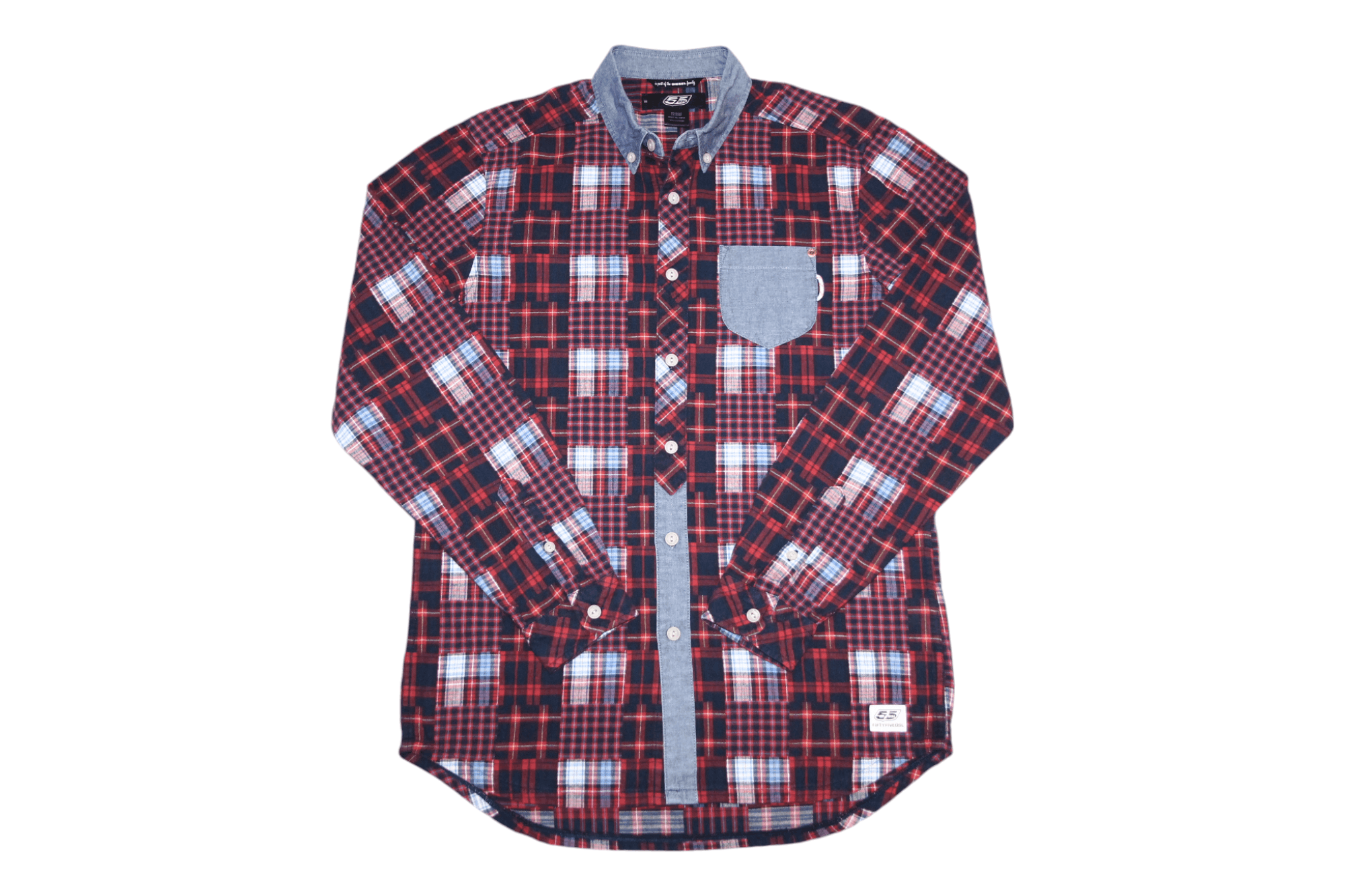 Diesel VTG🔥55DSL by Diesel patchwork tartan rugged flannel shirt Size US M / EU 48-50 / 2 - 1 Thumbnail