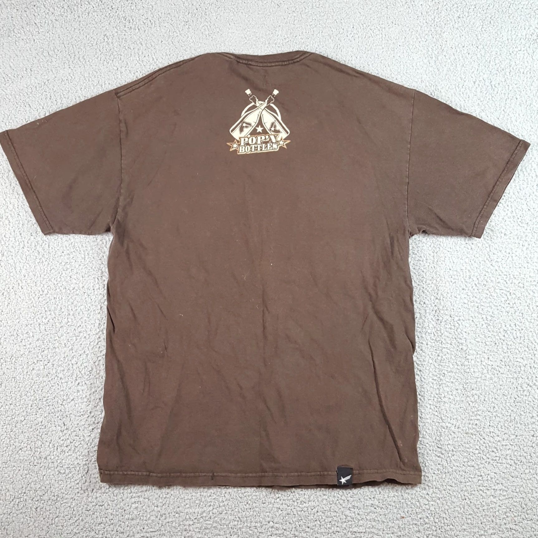 Vintage VINTAGE Famous Stars & Straps T-Shirt Shirt Men L Brown 00s Y2K Pop'n Bottles Logo Embroidered Short Sleeve Retro 2000s Fans Boys Mens Size US L / EU 52-54 / 3 - 6 Thumbnail