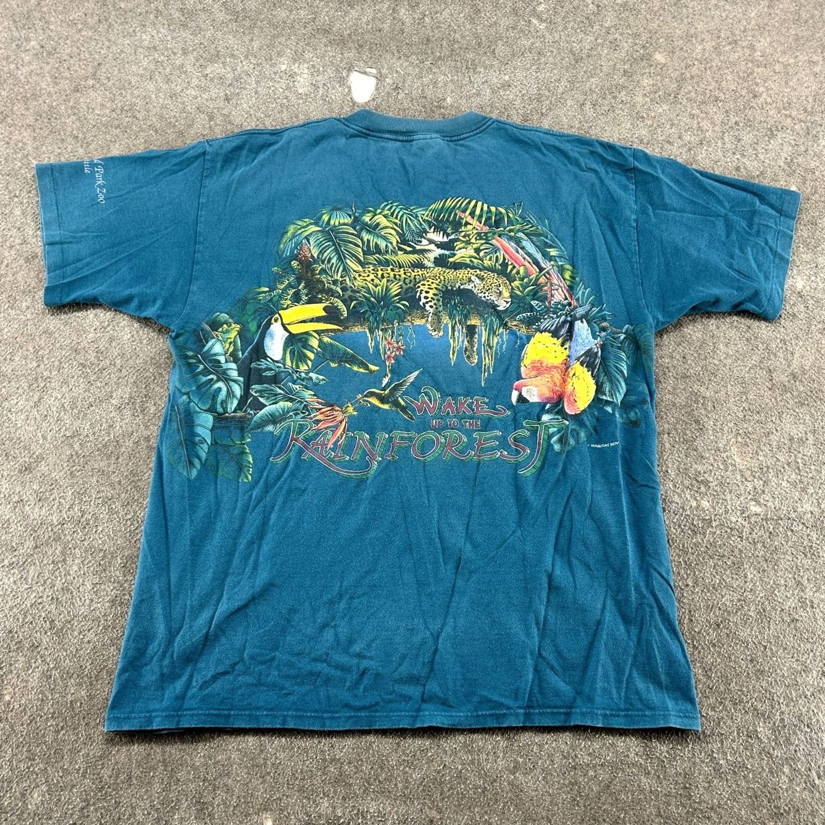 Vintage VINTAGE Nature Shirt Mens XL Blue Wildlife Jungle Wraparound AOP Rainforest 90s Shirt Mens XL Blue Animals 90s Size US XL / EU 56 / 4 - 3 Thumbnail