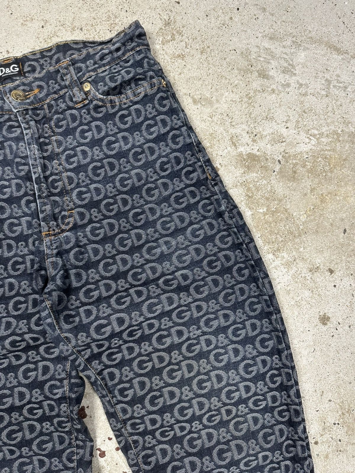 Dolce & Gabbana 2001 Dolce & Gabbana Monogram DG Jeans Denim Pants Size 29" - 8 Thumbnail