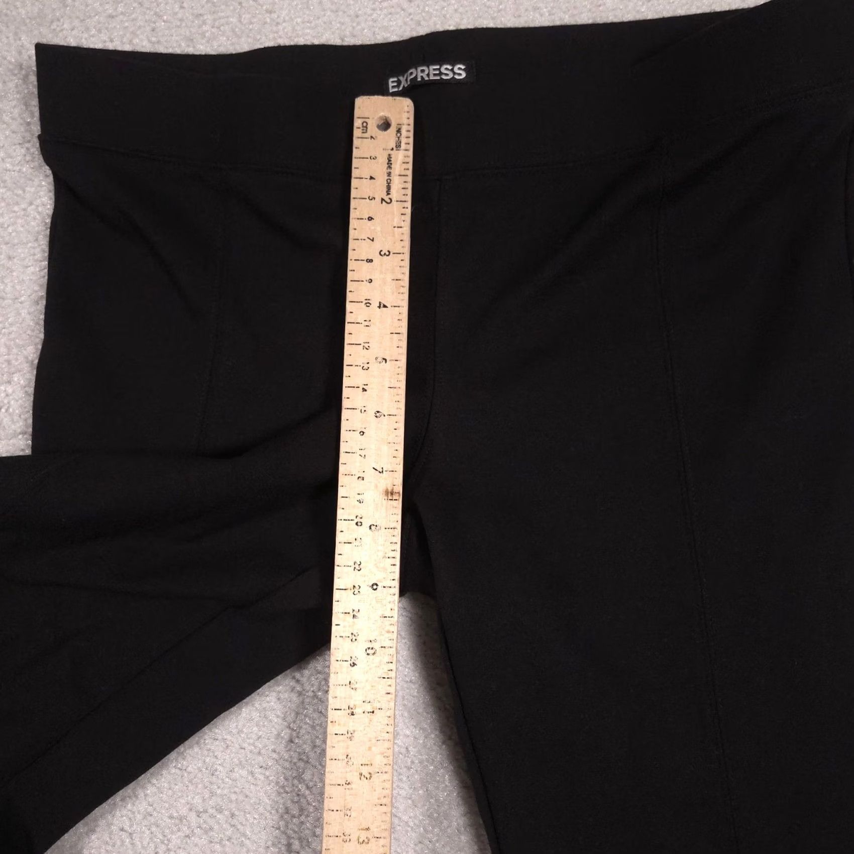 Express Express Leggings Womens M Black Mid Rise Ankle Zip Knit Pants Stretch Size 32" / US 10 / IT 46 - 7 Thumbnail