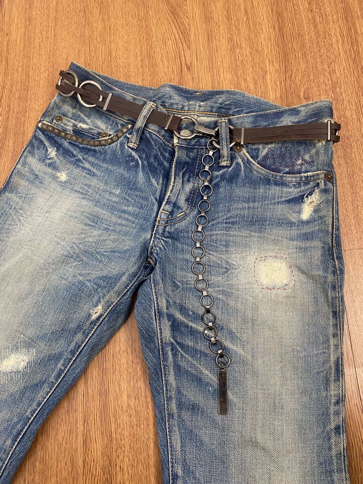 Japanese Brand Leather chain belt Size ONE SIZE - 2 Thumbnail