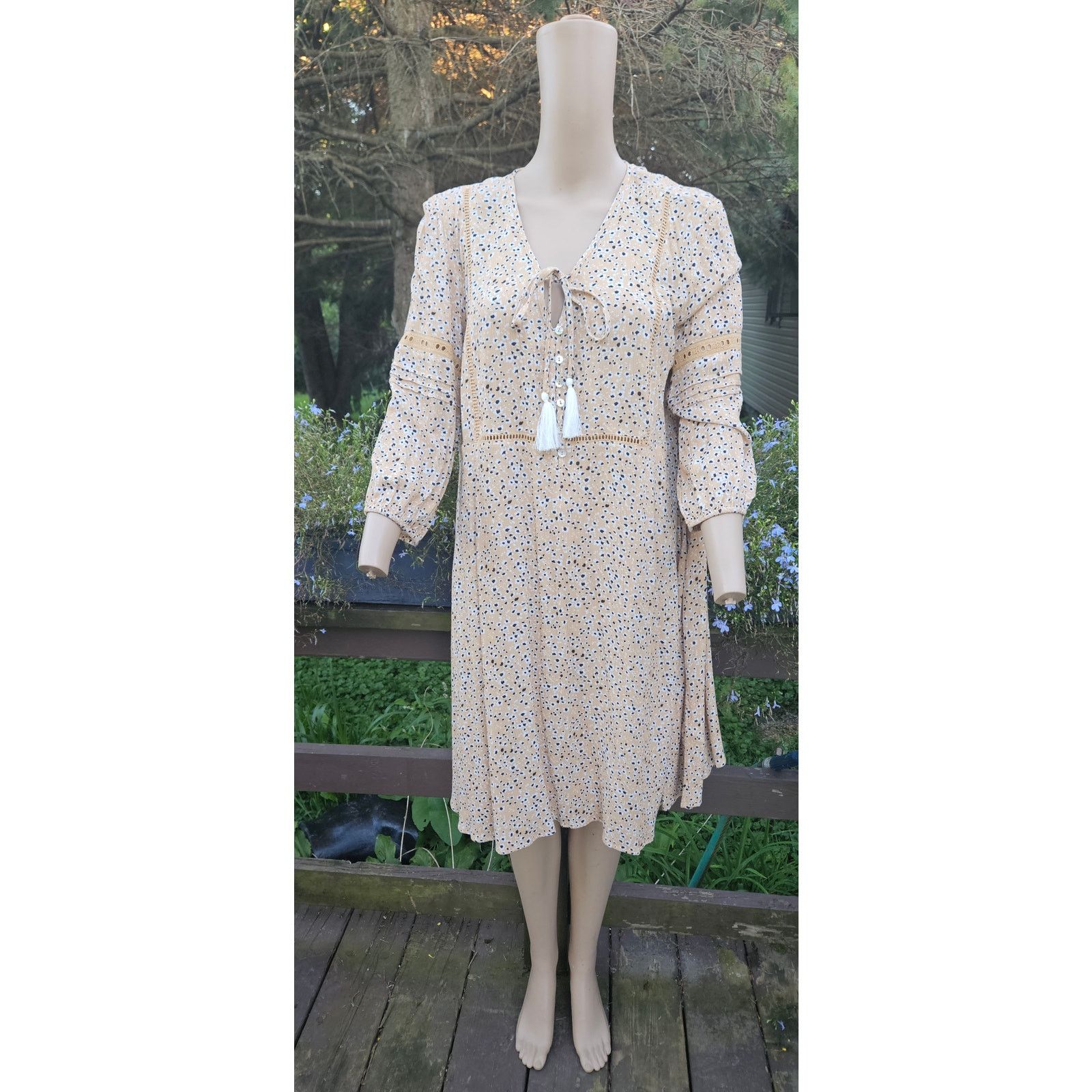Tribal Streetwear Tribal 100% Rayon, 3/4 Sleeve Dress, Boho Dress. Maternity Size M / US 6-8 / IT 42-44 - 2 Thumbnail