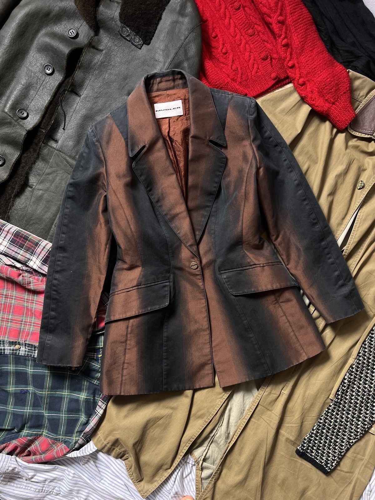 Thierry Mugler Stunning Thierry Mugler Black Bronze Cotton Womans Blazer Size L / US 10 / IT 46 - 4 Thumbnail