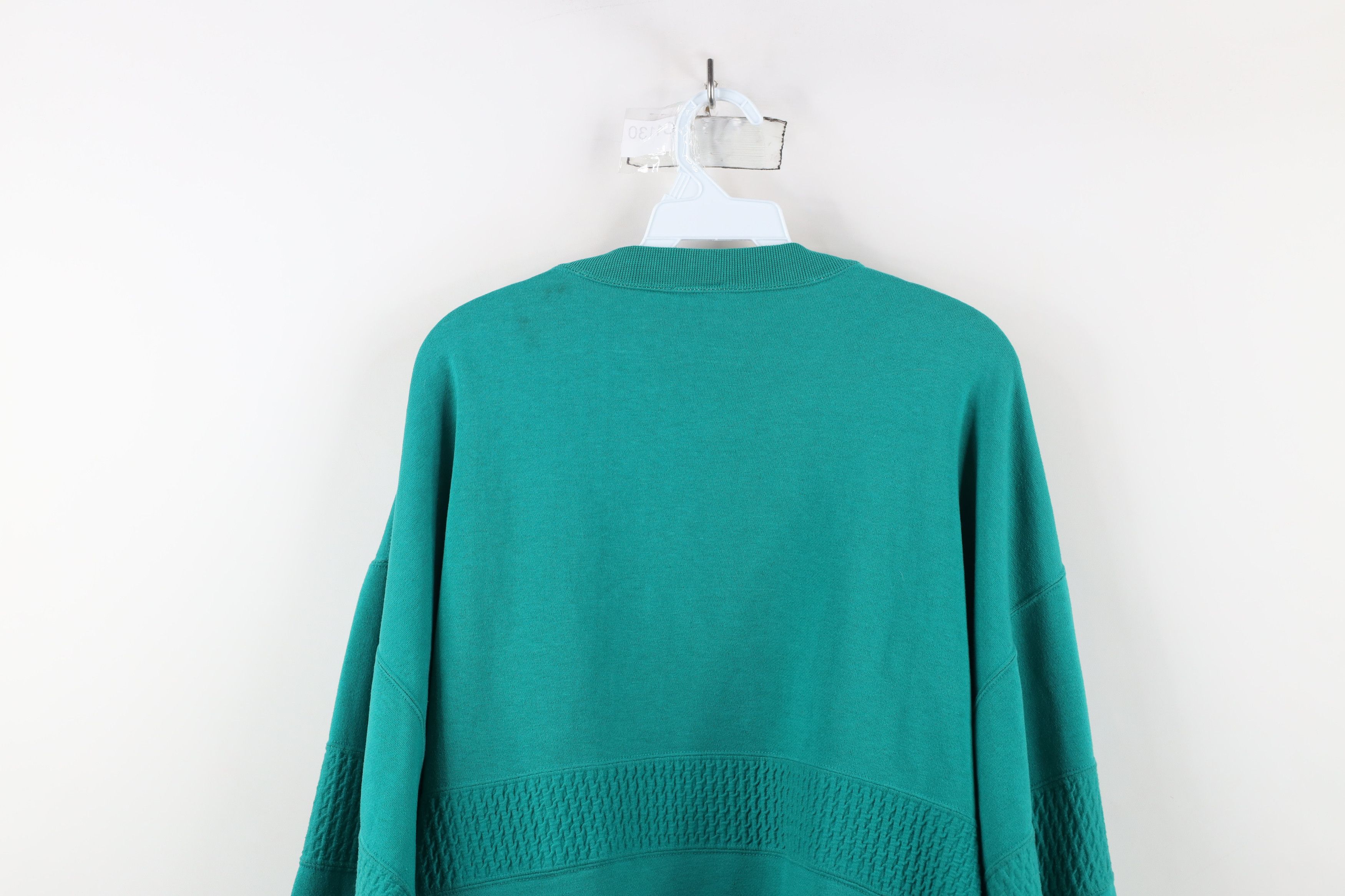 Vintage Vintage 90s Streetwear Textured Crewneck Sweatshirt Teal Size US XL / EU 56 / 4 - 12 Thumbnail