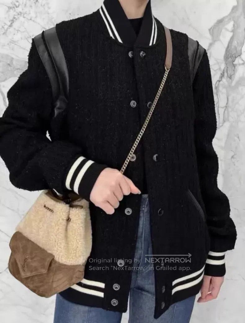 Saint Laurent Paris Saint Laurent Paris Black Patchwork Baseball Jacket i Size US S / EU 44-46 / 1 - 9 Thumbnail