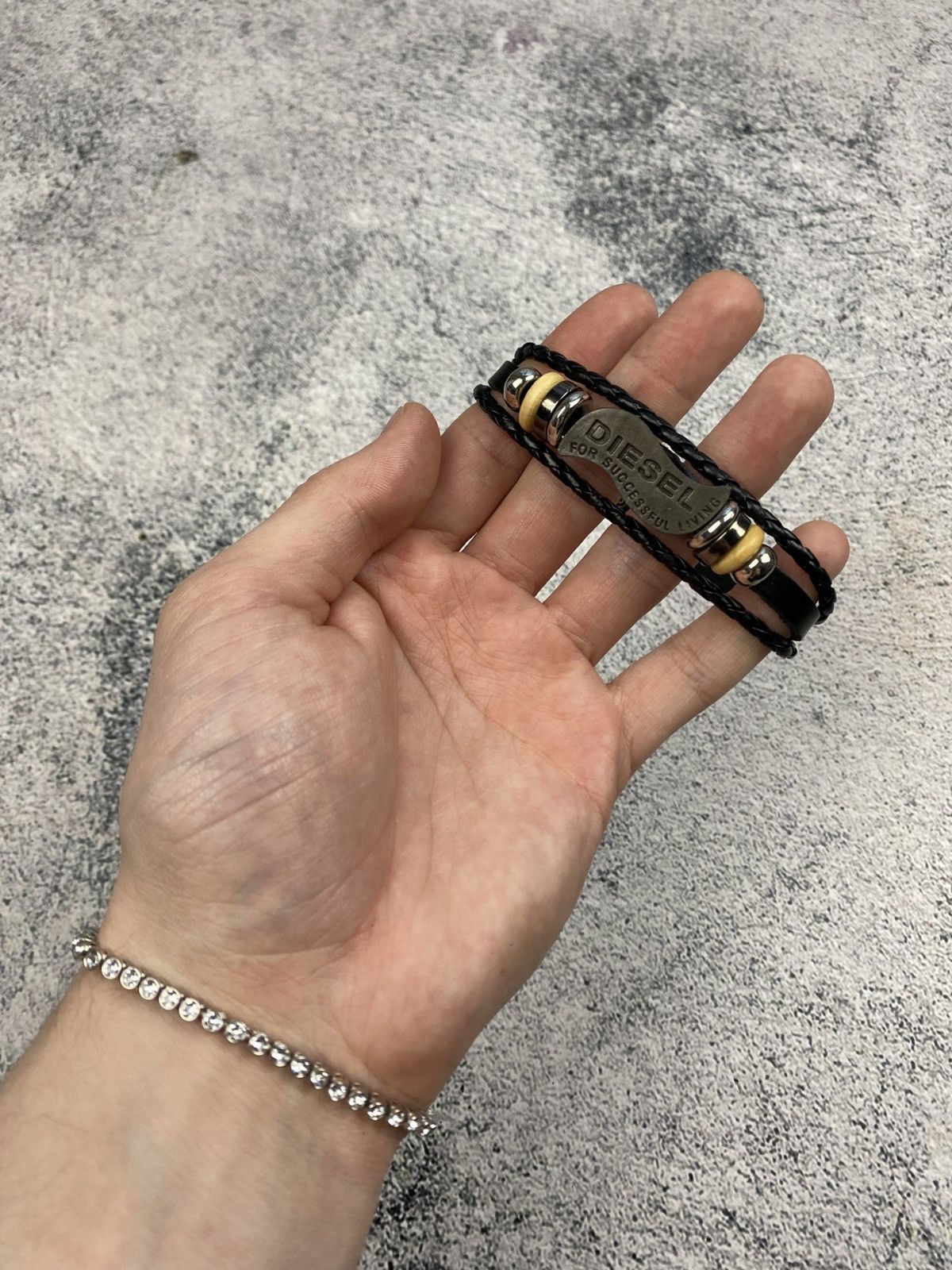Diesel Rare Vintage 00s Y2K Silver Diesel DZ-4237 Watch Bracelet