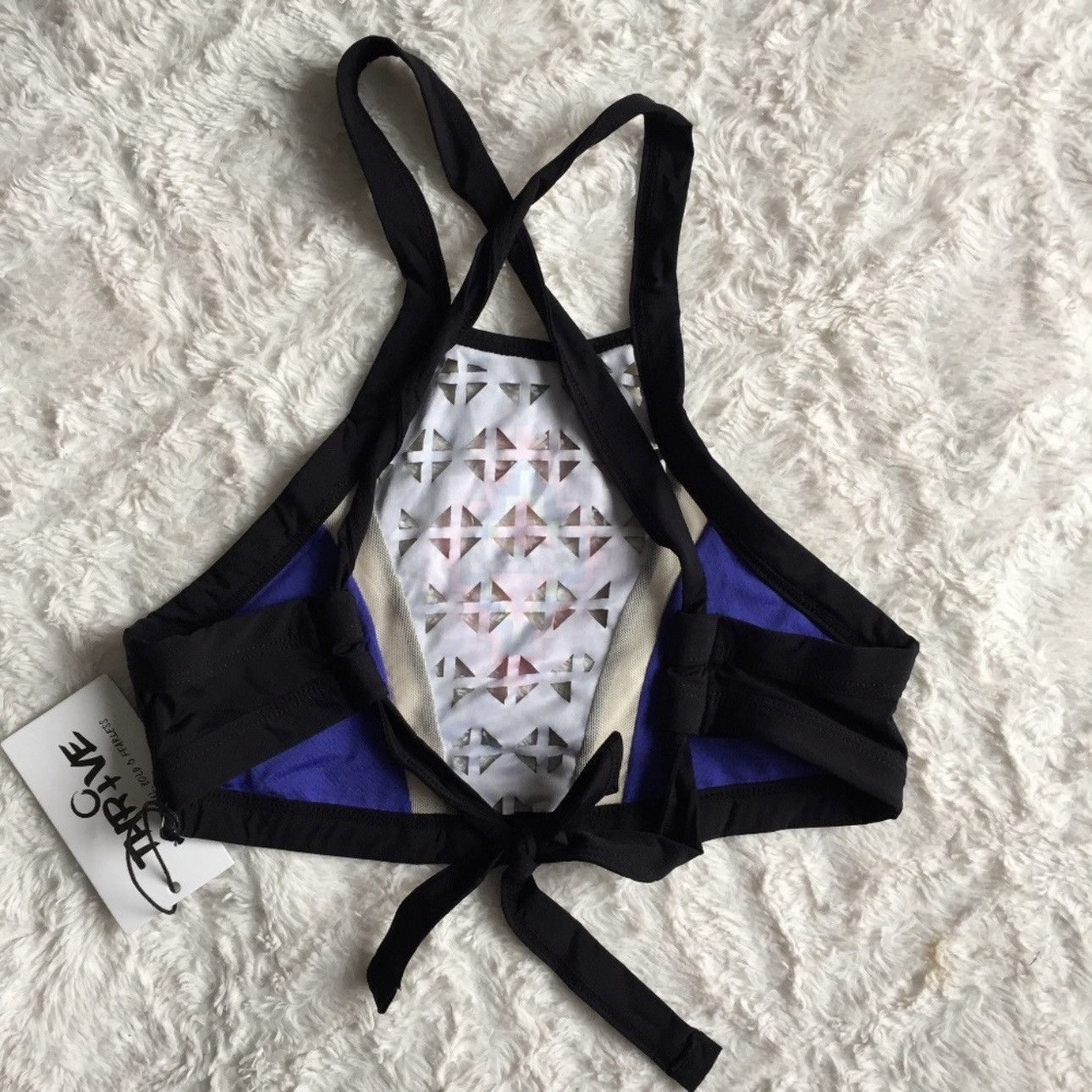 Other THRIVE Black Neon Aztec Thalia High Halterneck Bikini Top Size M / US 6-8 / IT 42-44 - 7 Thumbnail