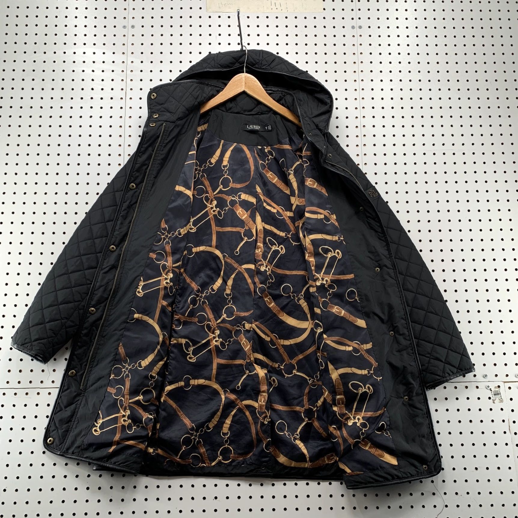 Ralph Lauren VINTAGE LRL Lauren Ralph Lauren Black Quilted Hooded Coat Womens Size 0X Equestrian Size XL / US 12-14 / IT 48-50 - 2 Thumbnail