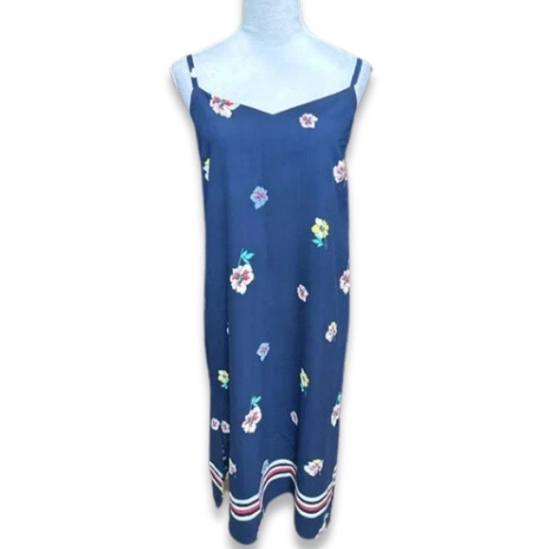 Tommy Hilfiger Tommy Hilfiger Size M Tropical Floral Print Midi Dress Blue Size M / US 6-8 / IT 42-44 - 1 Thumbnail