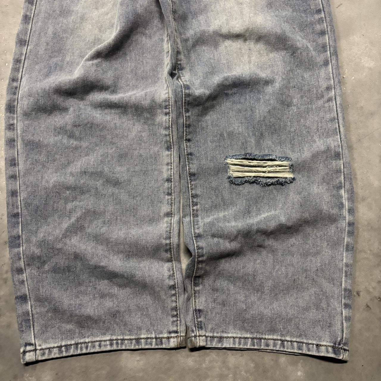 Japanese Brand × Vintage Crazy Vintage Y2K/2000s Baggy Faded Wash Distressed Skater Denim Jeans! Size US 31 - 6 Thumbnail