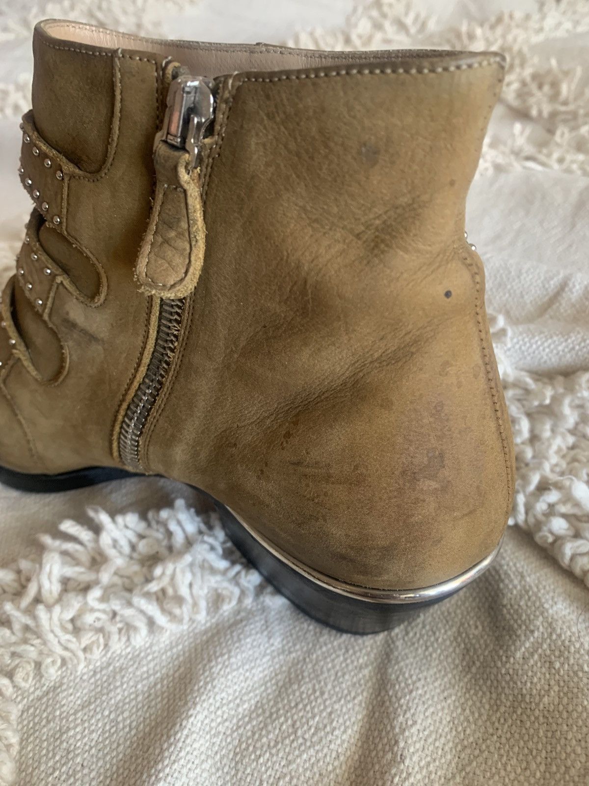 Chloe Chloe Suzanna wester cowboy ankle boot 7 studded beige suede Size US 7 / IT 37 - 8 Thumbnail
