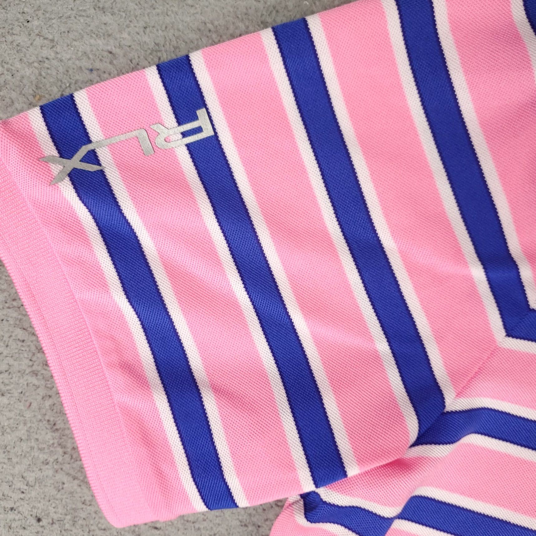 RLX Ralph Lauren RLX Ralph Lauren Polo Shirt Mens XL Striped Pink Blue Short Sleeve Polo Sport Golf Casual Size US XL / EU 56 / 4 - 2 Thumbnail