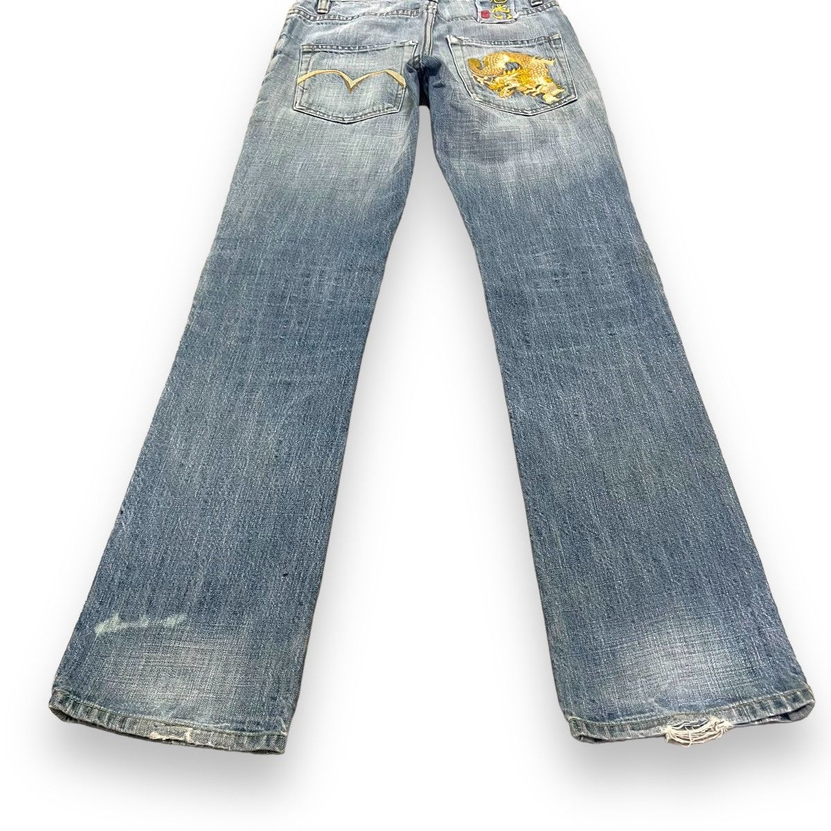 Samurai Jeans 🇯🇵 ONIARI NIPPON SUKAJAN EMBROIDERED DRAGON WASHED DENIM Size US 28 / EU 44 - 11 Thumbnail