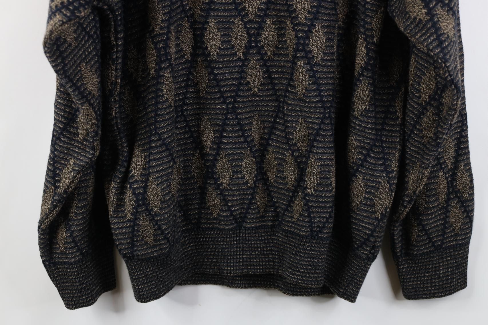 Vintage Vintage 90s Streetwear Argyle Diamond Knit Henley Sweater Size US L / EU 52-54 / 3 - 10 Thumbnail