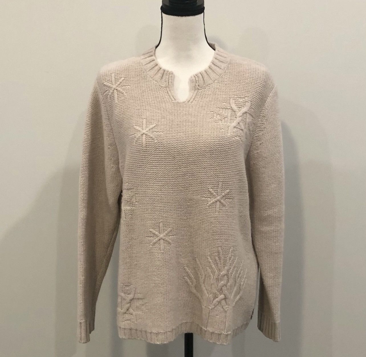 image of Woolrich Lambs Wool Sweater in Tan, Women's (Size Medium)