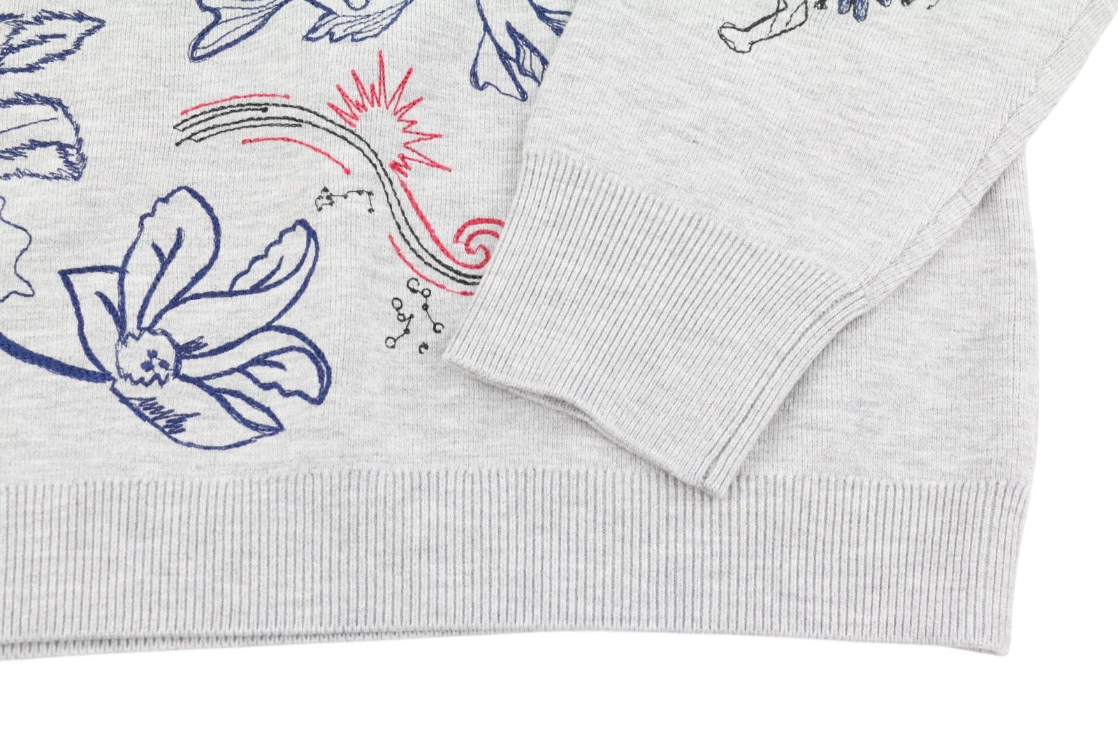 Desigual JERS LAIA L Grey Melange Embroidered Knit Jumper 88767 Size L / US 10 / IT 46 - 7 Thumbnail