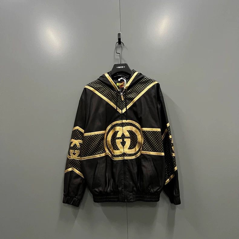 Gucci Gucci Black and gold full-print old flower hooded jacket 25 Size US M / EU 48-50 / 2 - 1 Thumbnail