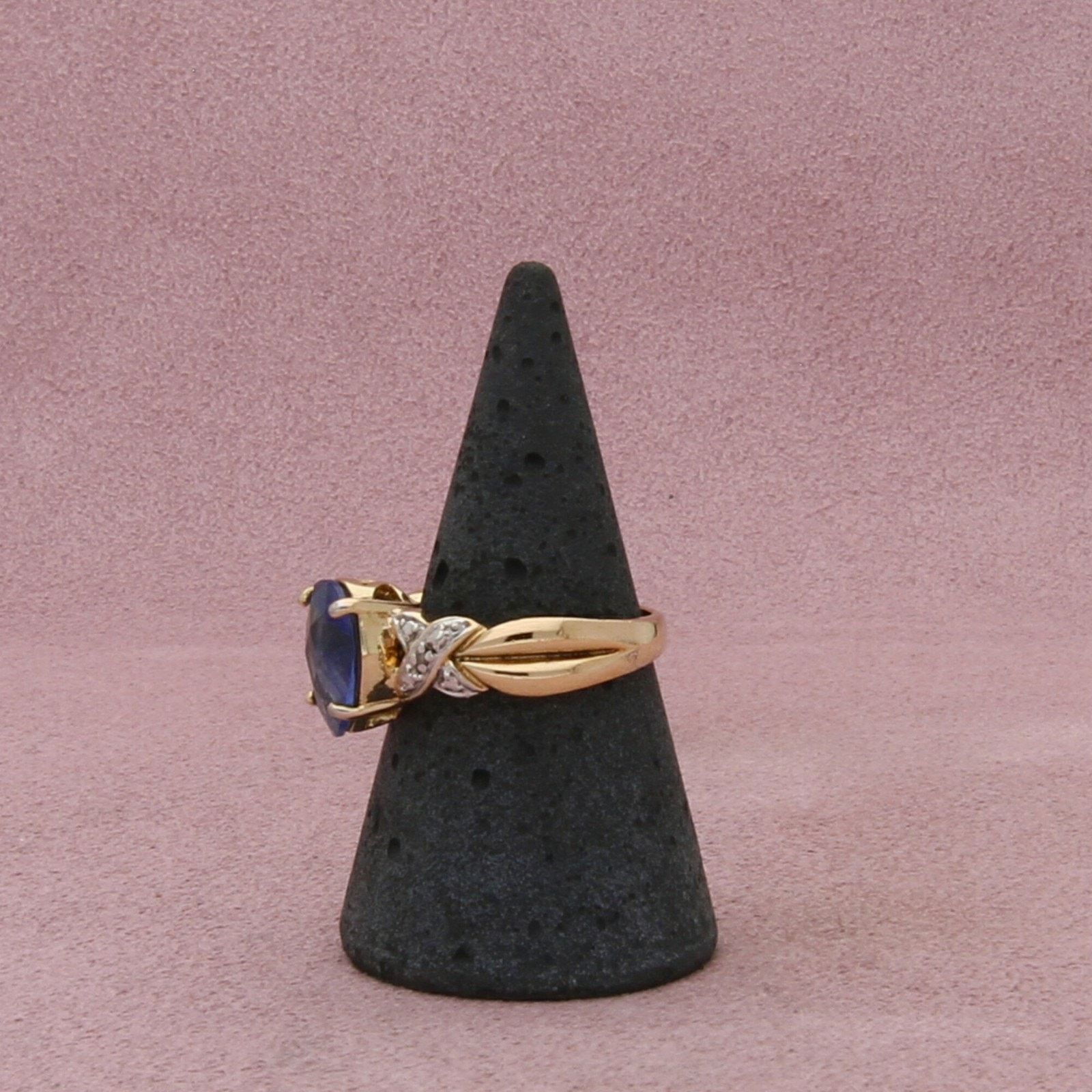Sterling Silver sterling silver gold plate diamond accent cz ring size 8 Size ONE SIZE - 2 Thumbnail