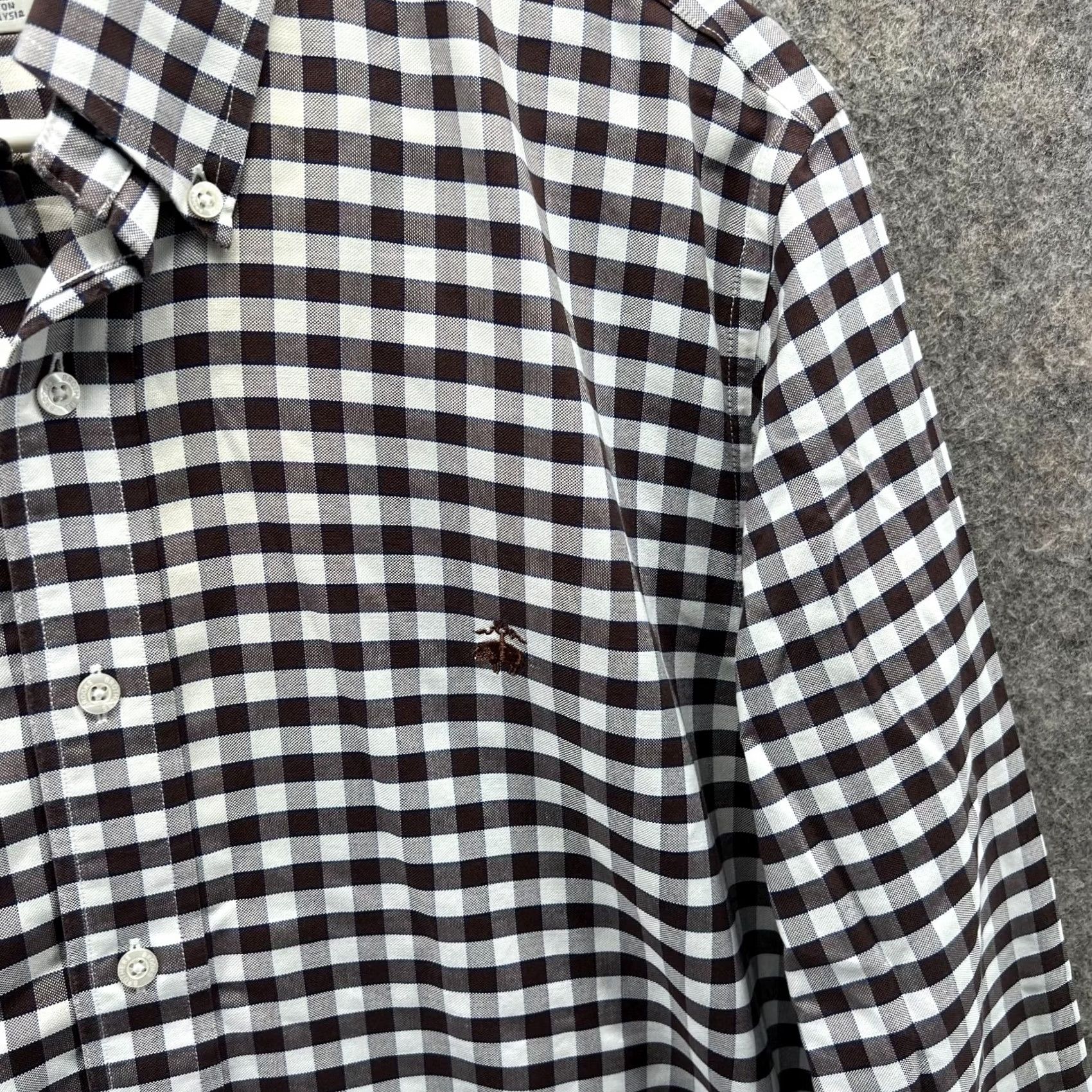 Brooks Brothers VINTAGE Brooks Brothers 1818 Shirt Mens Large Brown White Button-Down Gingham Preppy Size US L / EU 52-54 / 3 - 5 Thumbnail
