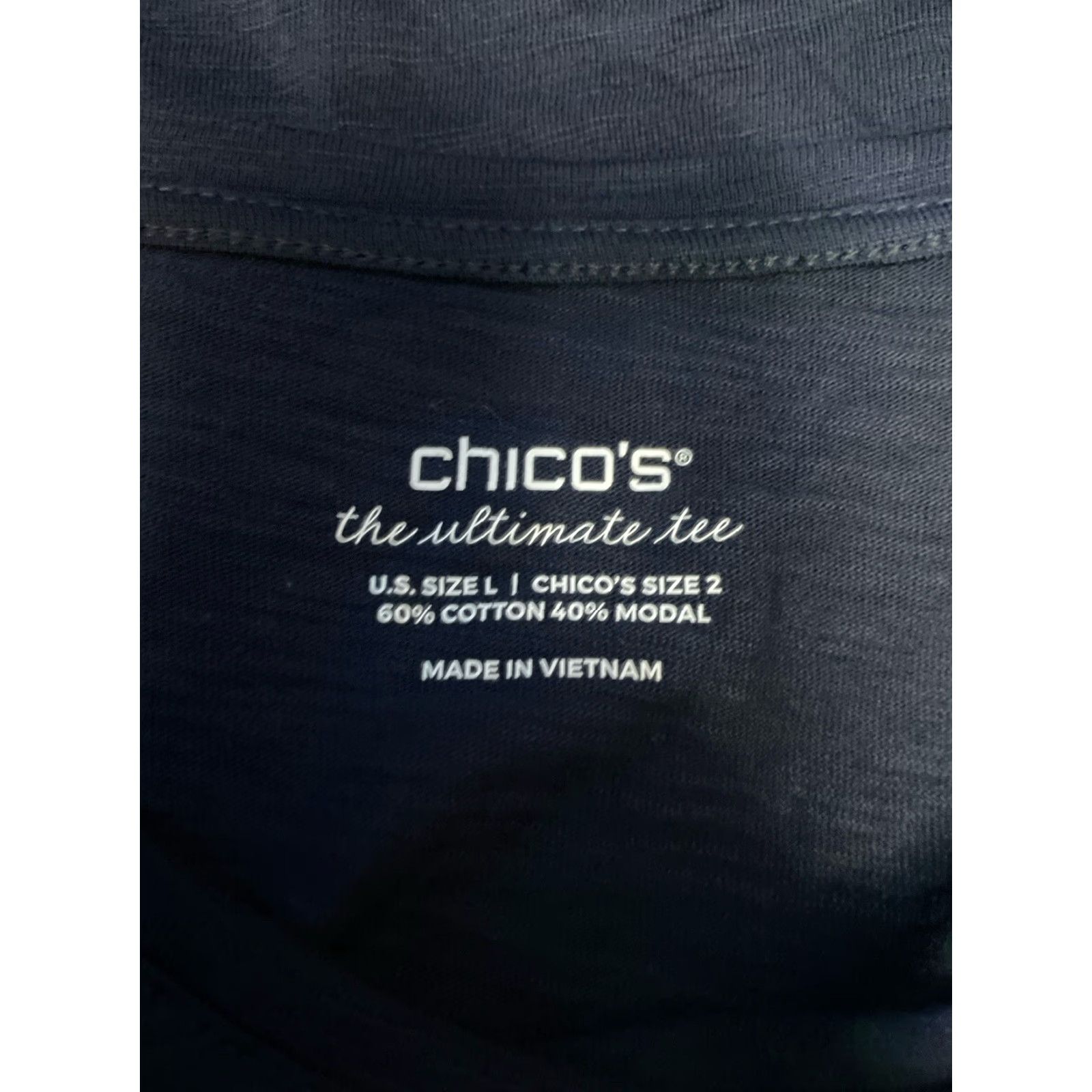 Vintage Chico's Shirt Women Large Blue Ultimate Tee Pullover Round Neck Long Sleeve Top Size L / US 10 / IT 46 - 6 Thumbnail