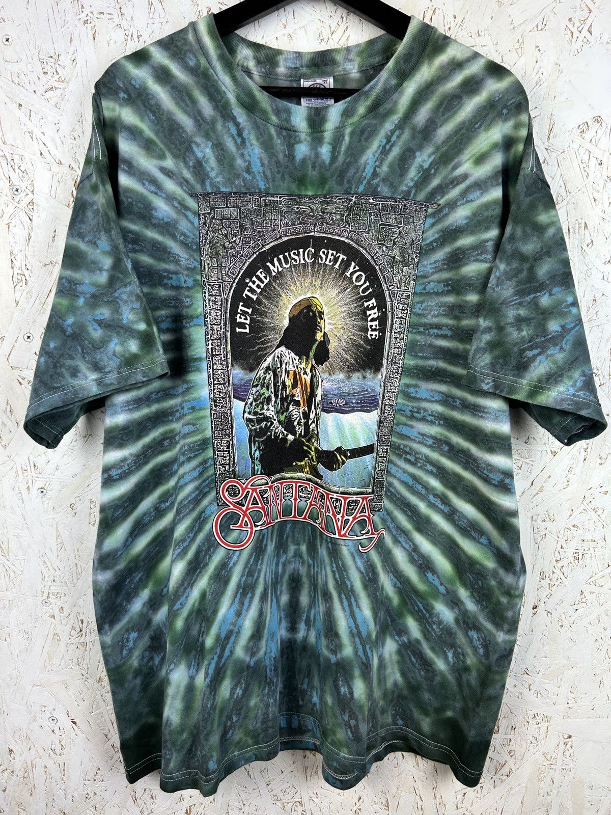 Band Tees Carlos Santana Let The Music Set You Free Allover Print Tee Size US XL / EU 56 / 4 - 1 Thumbnail