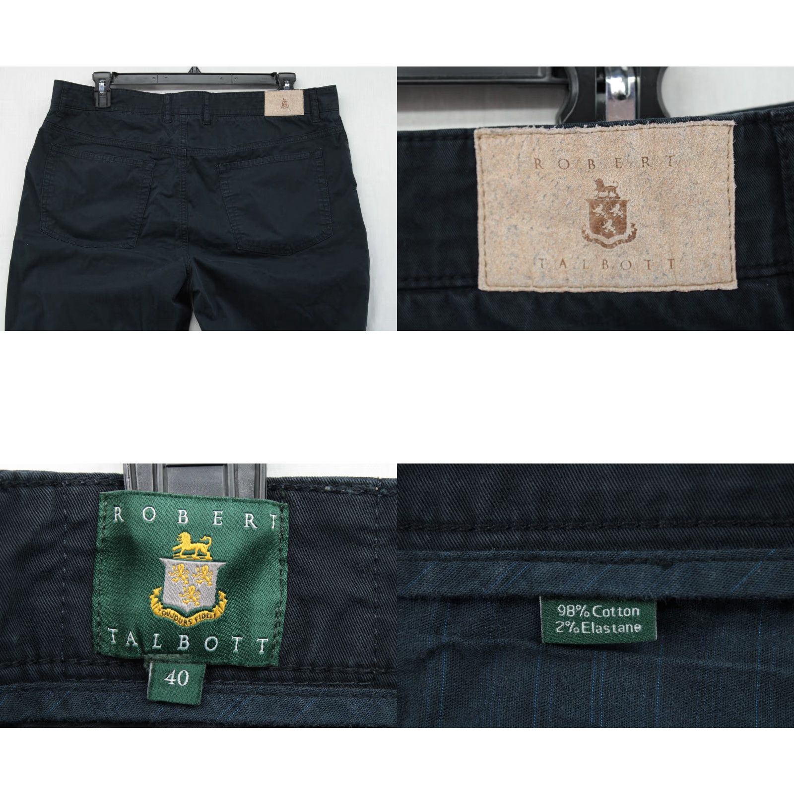 Robert Talbott VINTAGE Robert Talbott Ventana Pants Mens 40X29 Dark Blue Classic Stretch Casual Friday Size US 40 / EU 56 - 8 Thumbnail