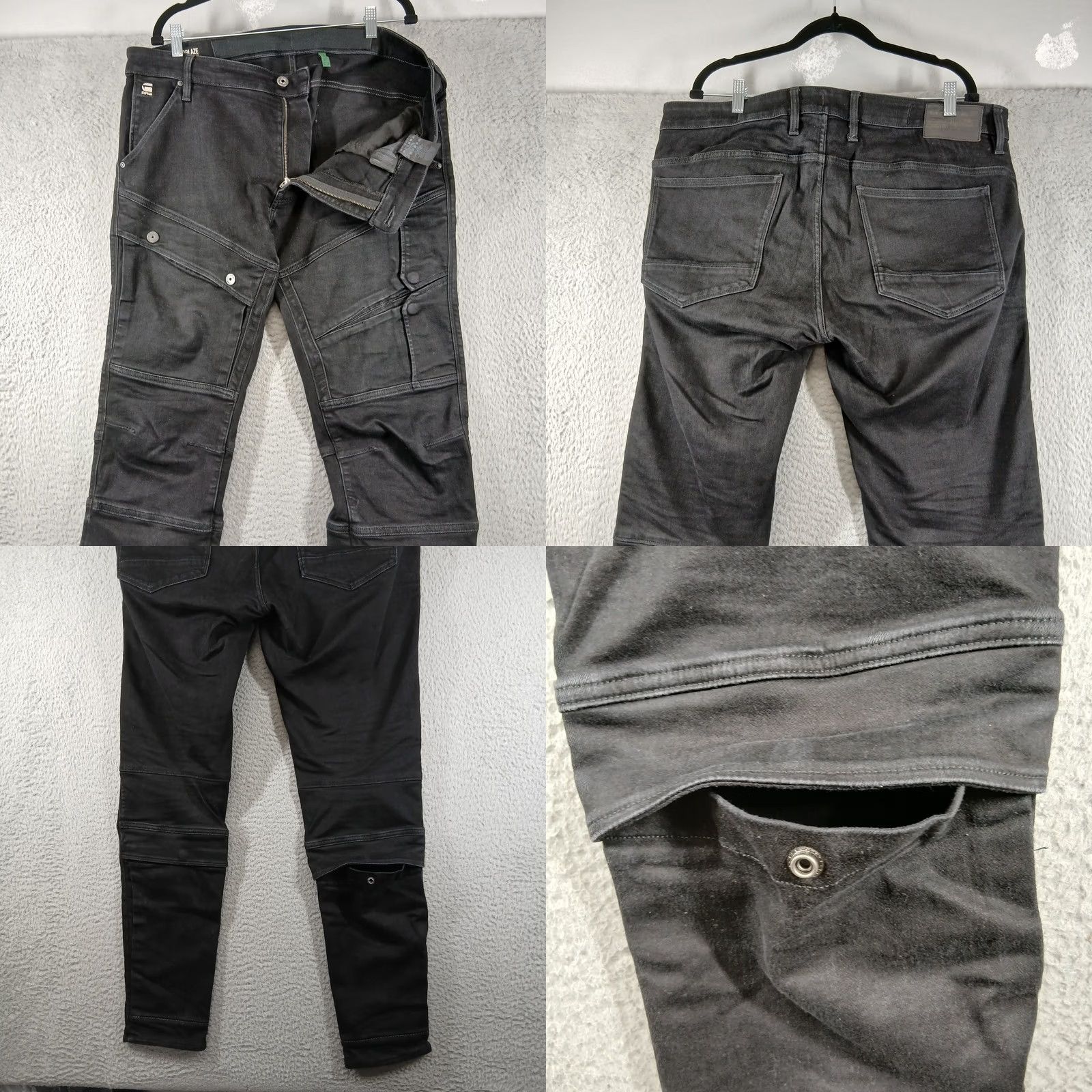 Vintage G-Star RAW Airblaze 3D Skinny Jeans 38x34 Black Size US 38 / EU 54 - 8 Thumbnail