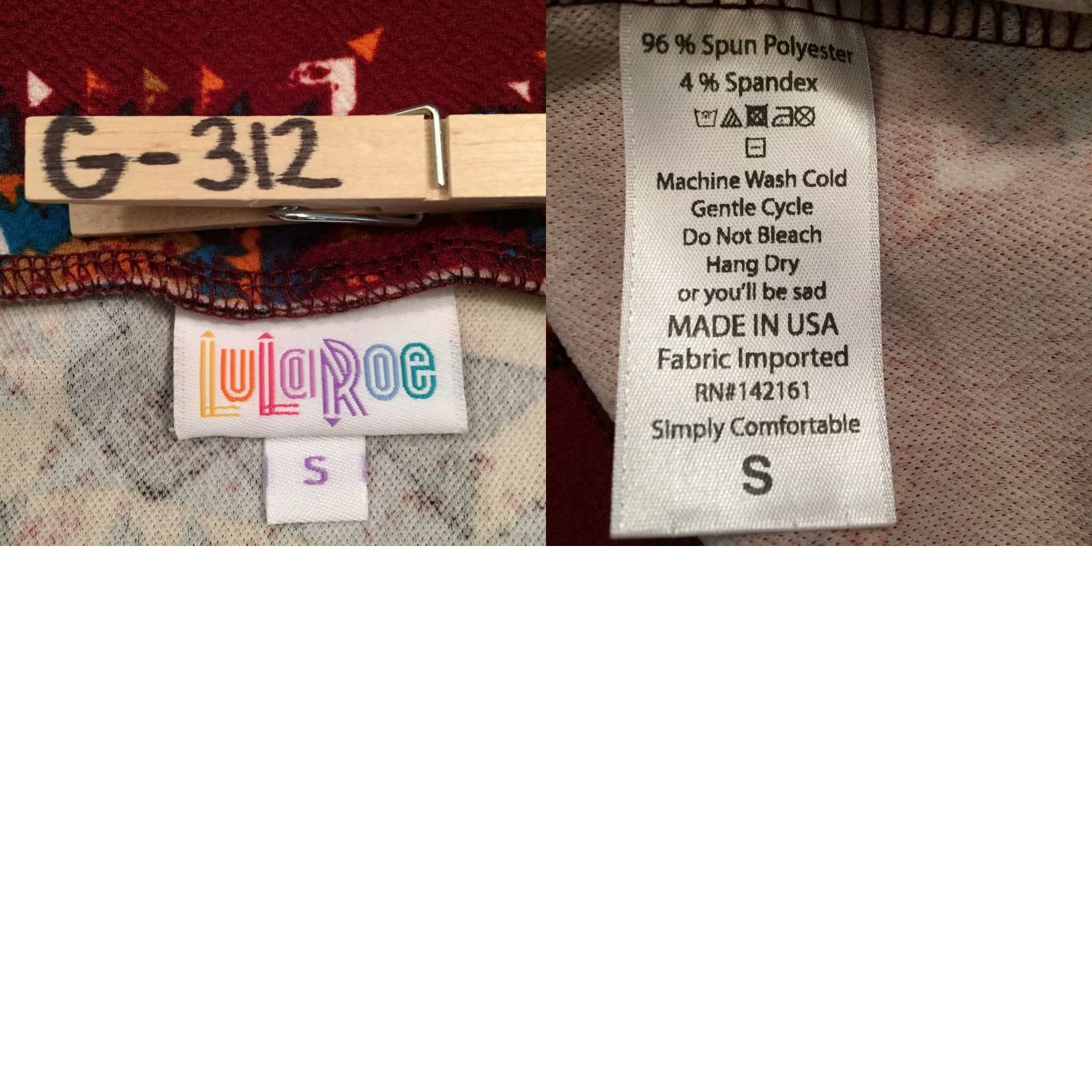 Vintage LuLaRoe Skirt Women Knee Length S Red Geometric Pull On Unlined Knit Polyester Spandex Casual Vintage No Size 28" / US 6 / IT 42 - 8 Thumbnail