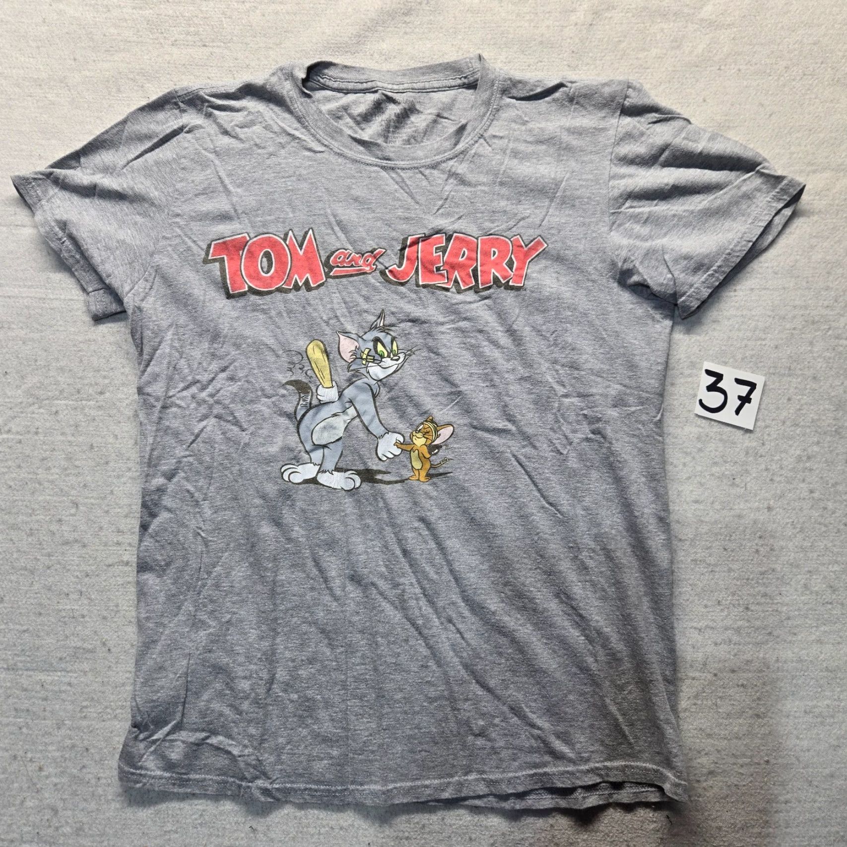 Vintage Tom & Jerry T-Shirt Retro Shirt Adult Medium Gray Mens Size M Classic Cartoon Cat Mouse 90s Theme Size US M / EU 48-50 / 2 - 2 Thumbnail