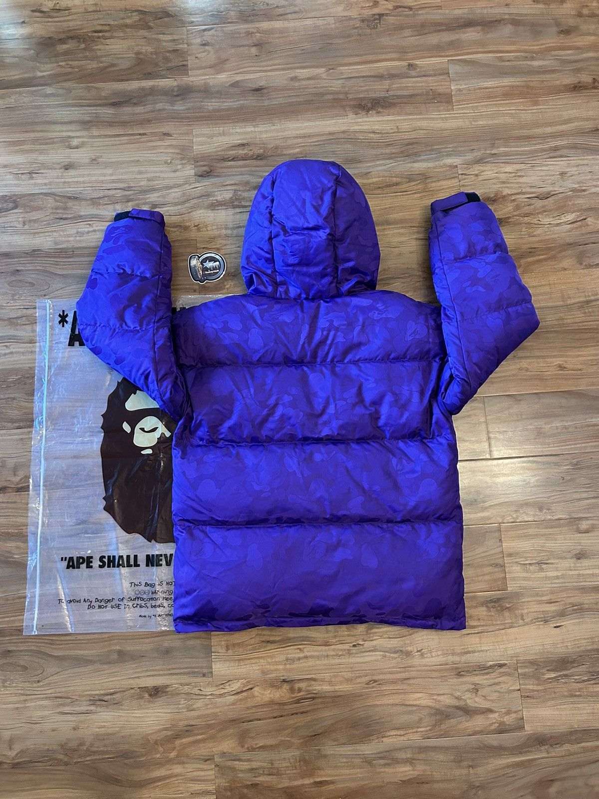 Bape STEAL Bape Purple Solid Camo Jacquard Down Jacket Size US S / EU 44-46 / 1 - 6 Thumbnail