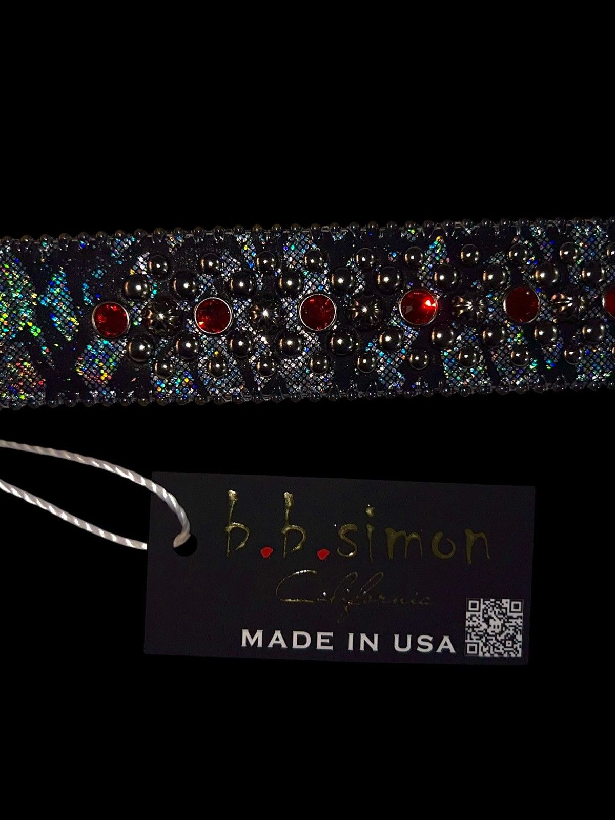 B.B. Simon BB SIMON Black AB Iridescent Snakeskin Belt Size ONE SIZE - 8 Thumbnail