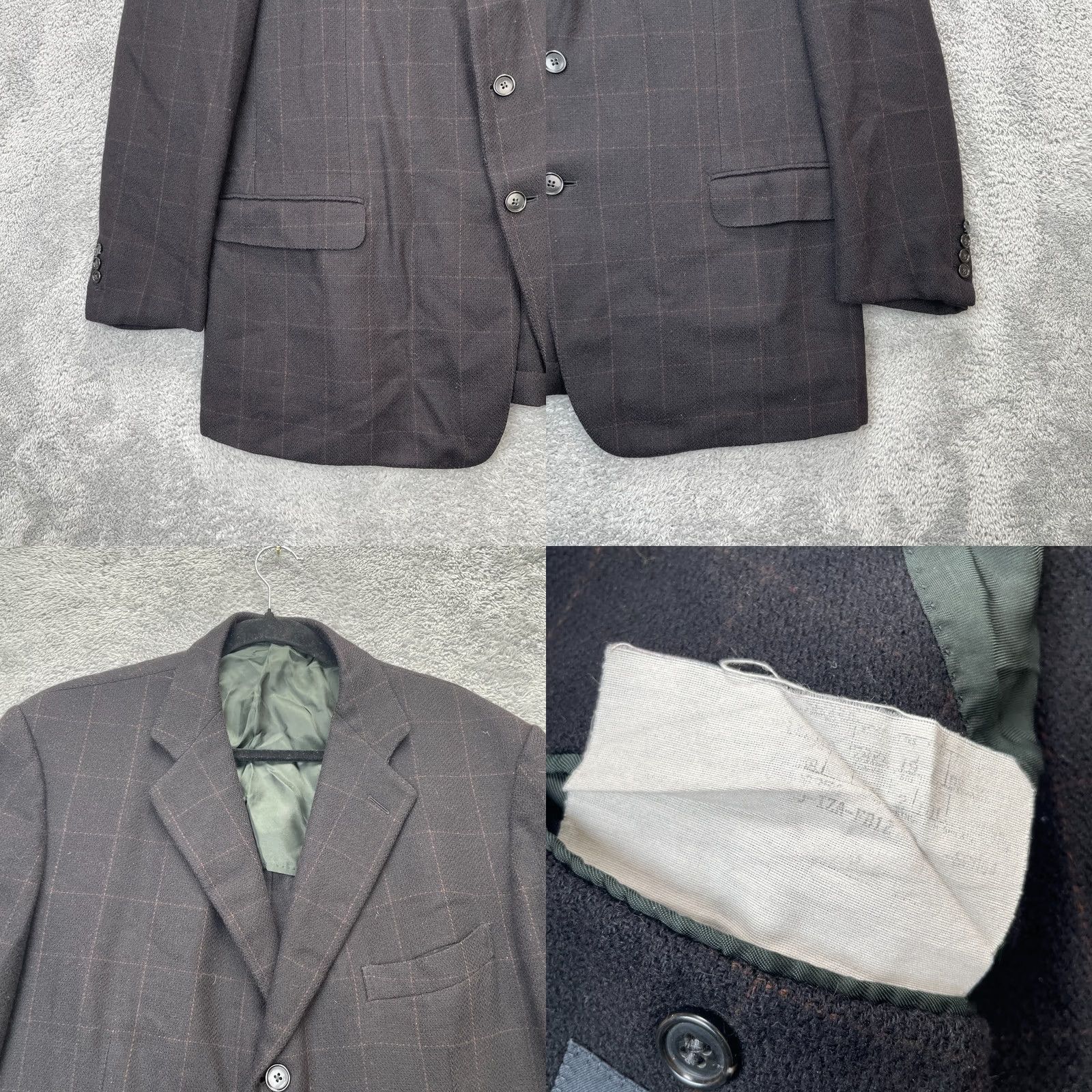 Ermenegildo Zegna VTG Ermenegildo Zegna Jacket Mens XL Black Plaid Coat Wool Single-Breasted Notch Lapel Classic Tuxedo-Style Vintage Size 46R - 8 Thumbnail
