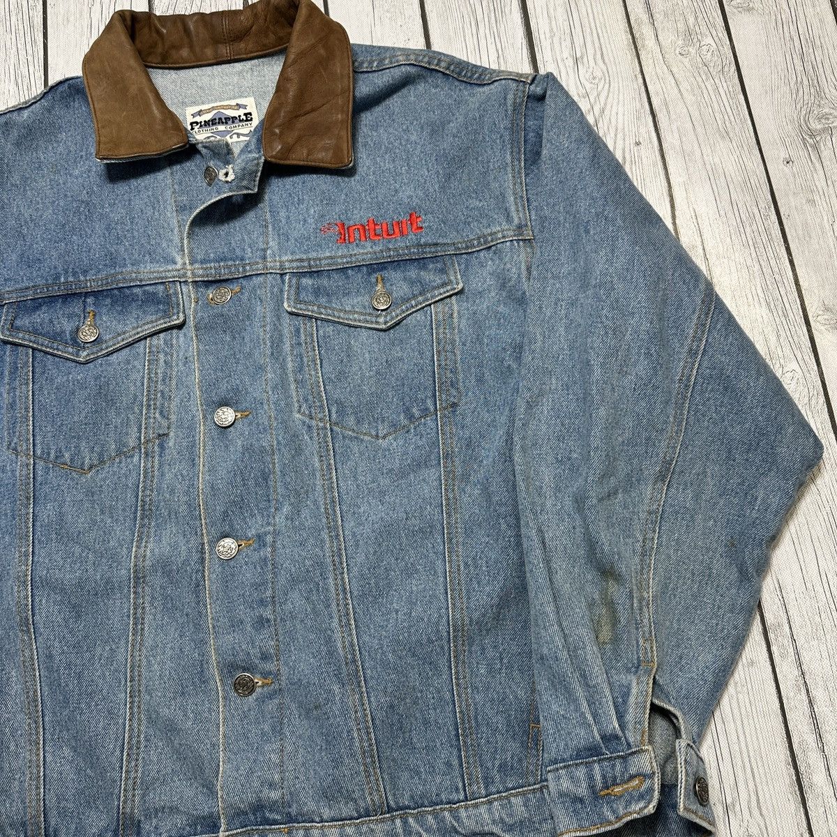 Vintage Vintage Intuit denim jacket Size US L / EU 52-54 / 3 - 3 Thumbnail