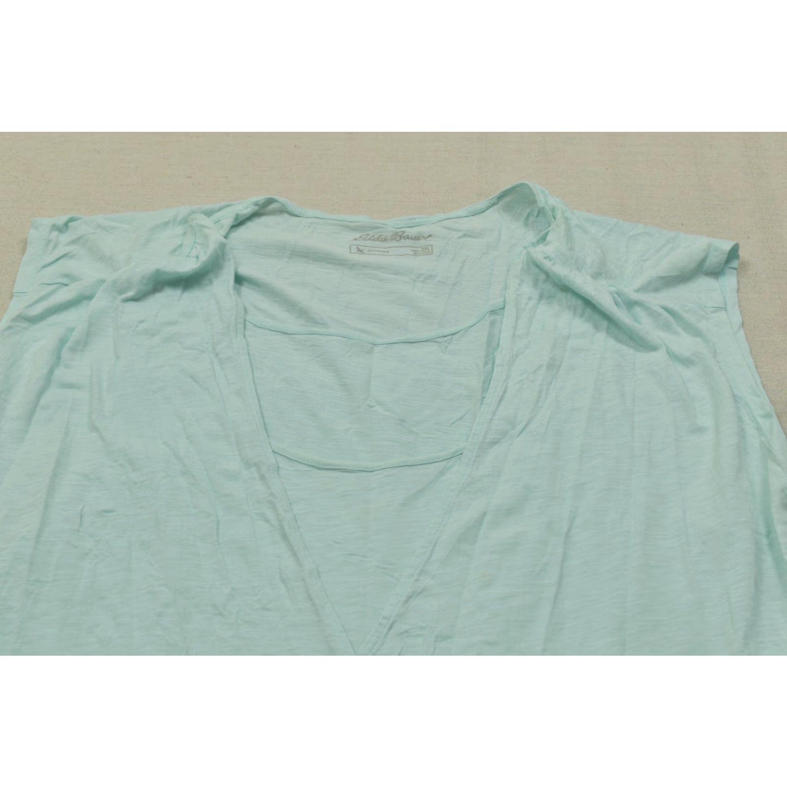 Eddie Bauer Eddie Bauer Women 2XL Outdoor Blue Surplice Wrap Sleeveless Knit Top Cotton Top Size XXL / US 16-18 / IT 52-54 - 6 Thumbnail