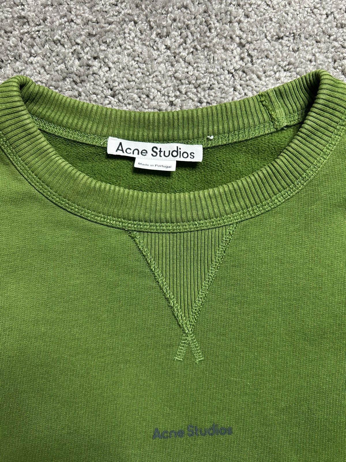 Acne Studios Acne Studios Organic Cotton Crewneck Bottle Green Oversized Size US M / EU 48-50 / 2 - 3 Thumbnail