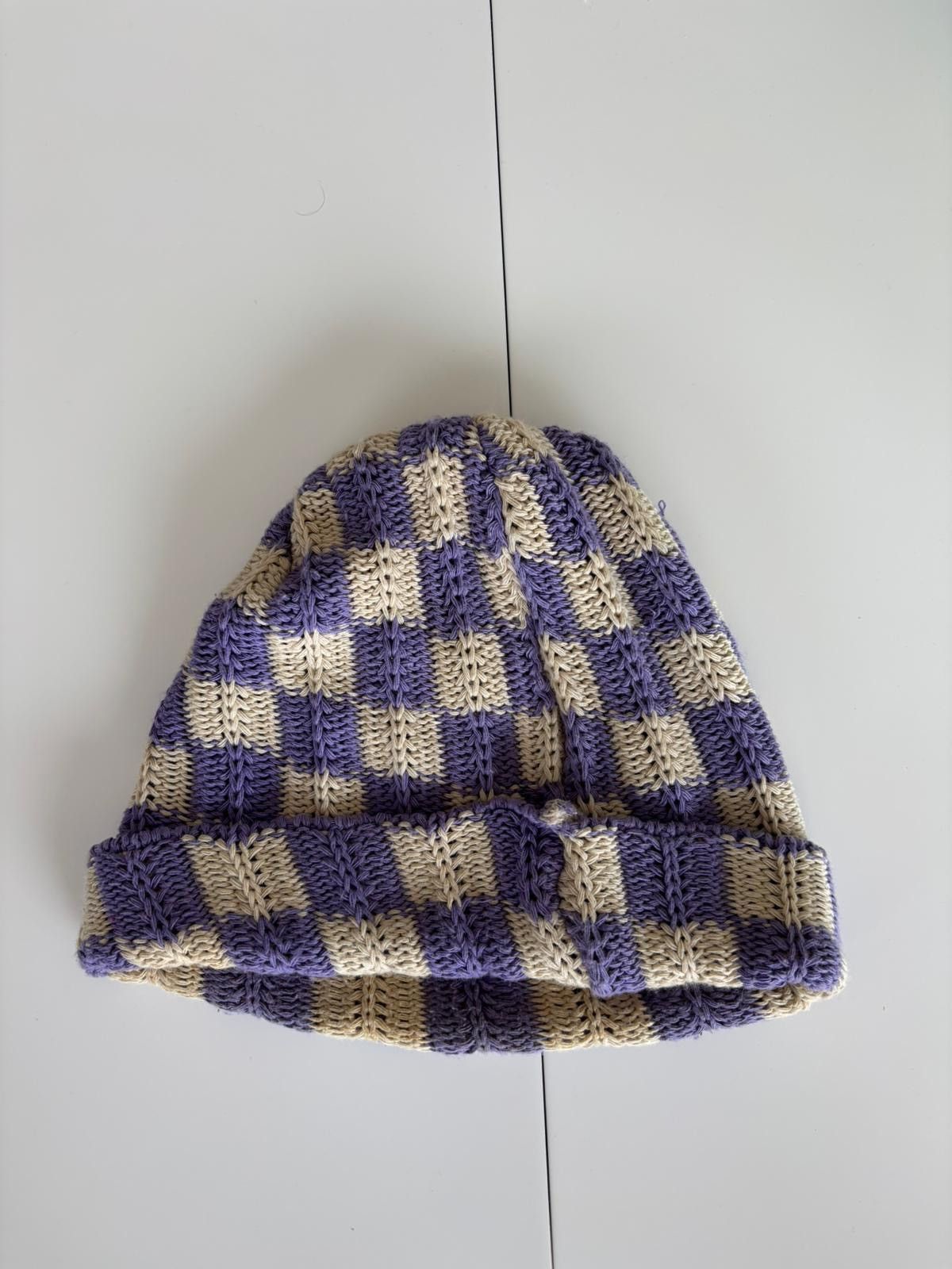 Japanese Brand × Vintage Sundayz checkered lilac beanie Size ONE SIZE - 1 Thumbnail